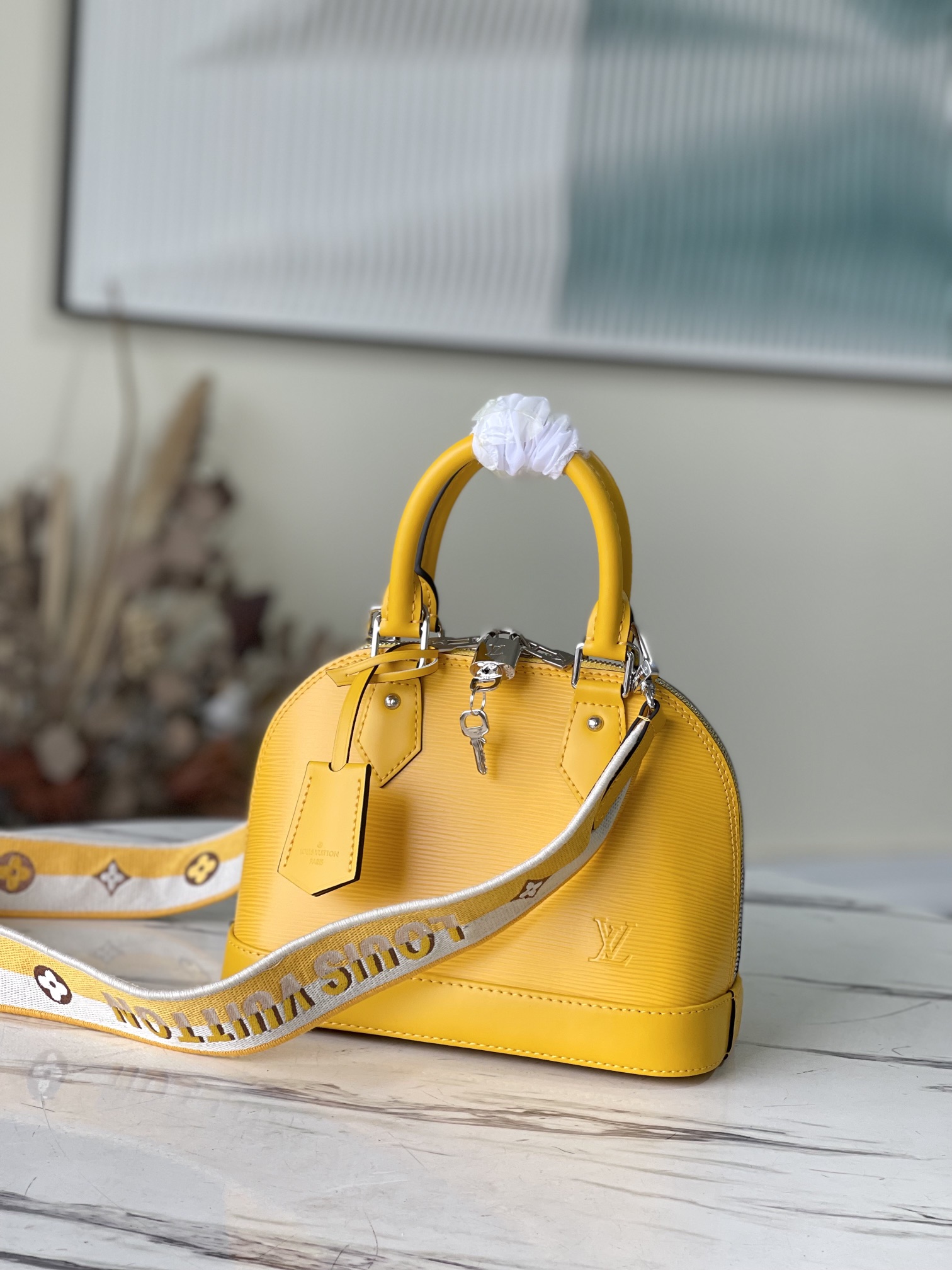 High Quality Designer Replica
 Louis Vuitton LV Alma BB Bags Handbags Yellow Embroidery Epi M59358