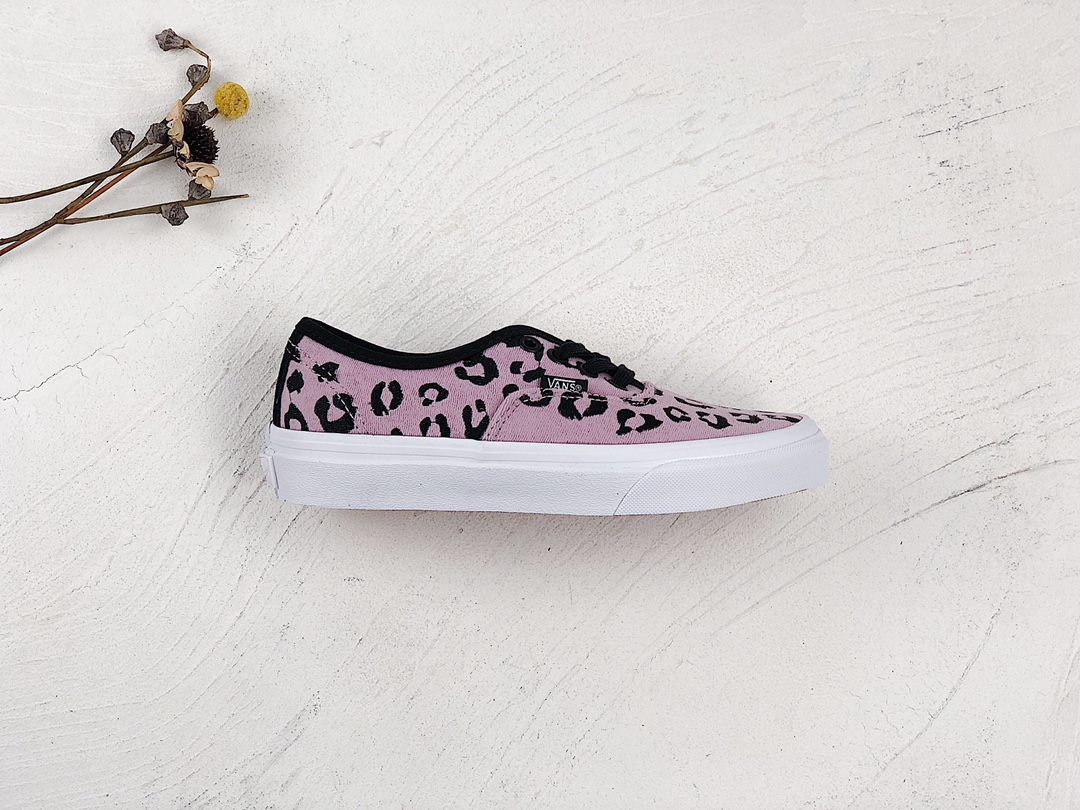 G0 Vans Authentic Vault LX 粉色豹纹 刺绣滑板鞋