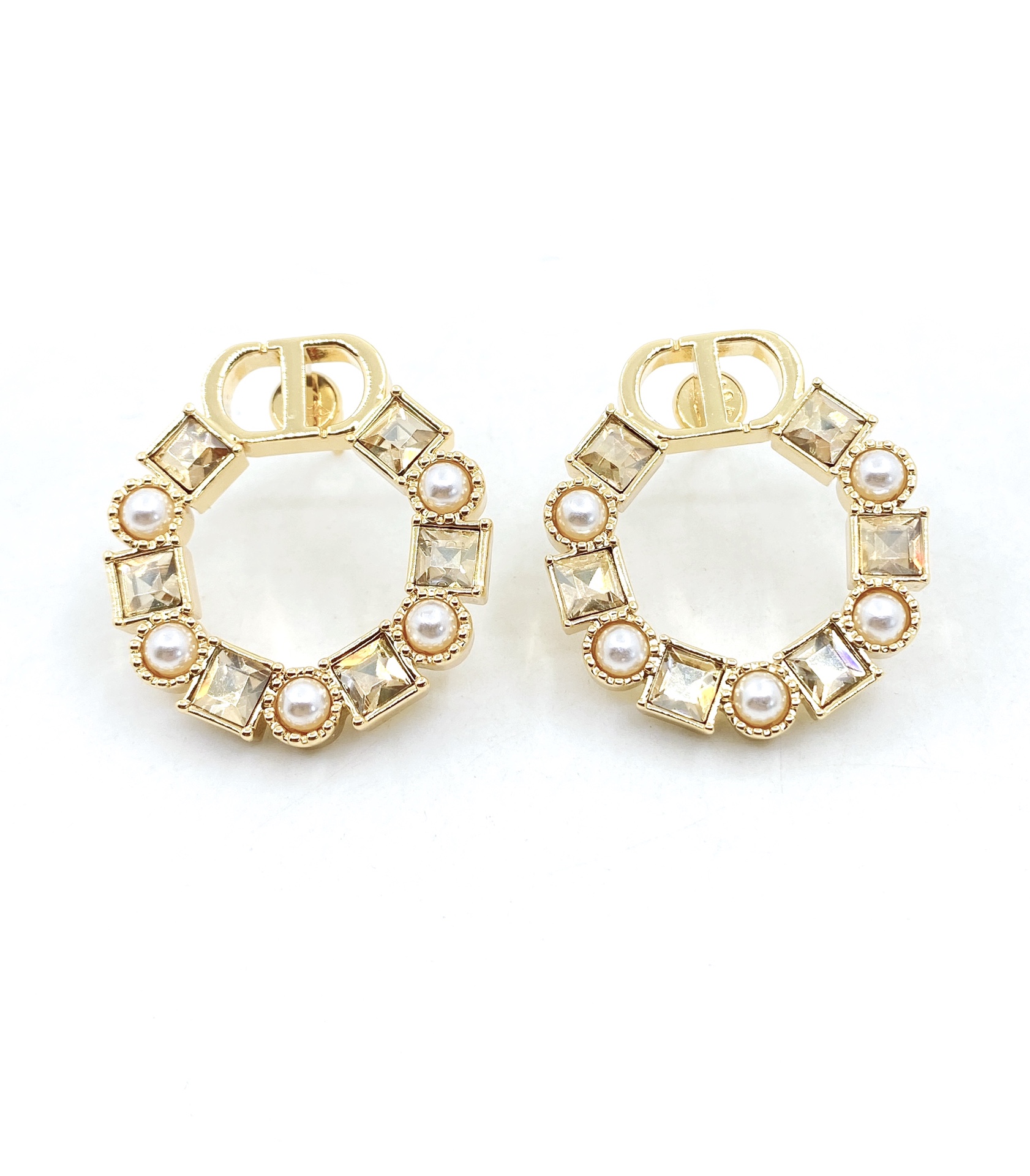 Dior Jewelry Earring White Yellow 925 Silver