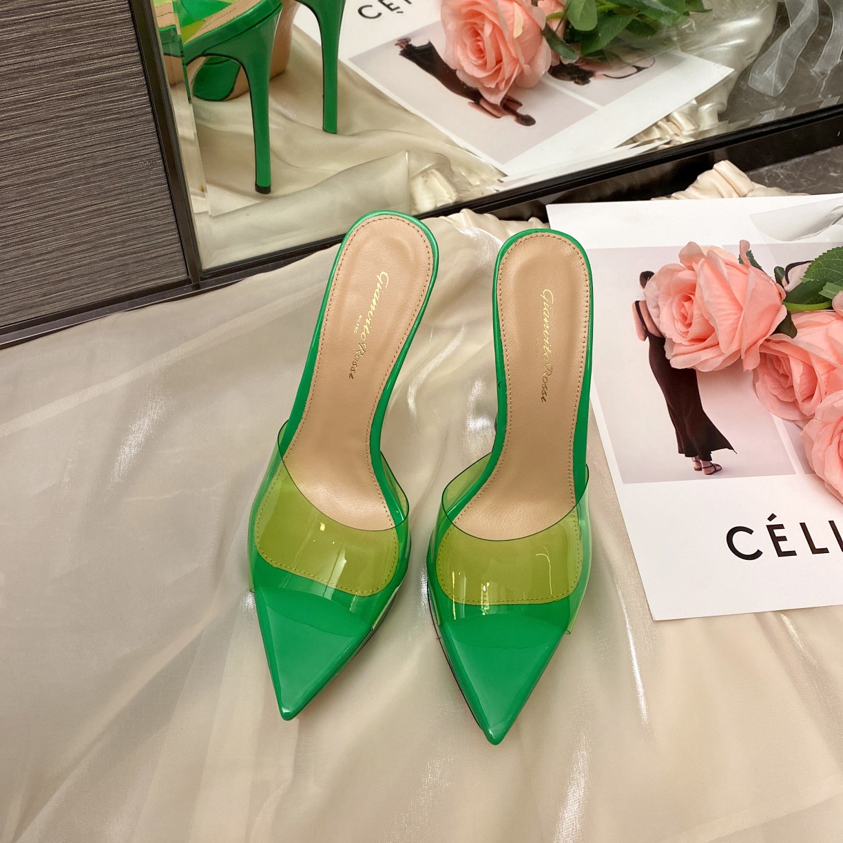 Gianvito Rossi Scarpe con Tacco Alto Sandali Pelle bovina di capra verniciata pecora Fashion