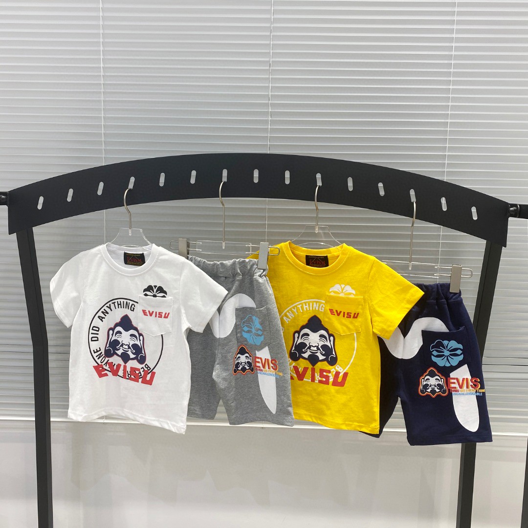 Evisu Short-Sleeve Suit: Unique Design, 3D Pocket, Super-Model, Size 100-150 - 图片 5