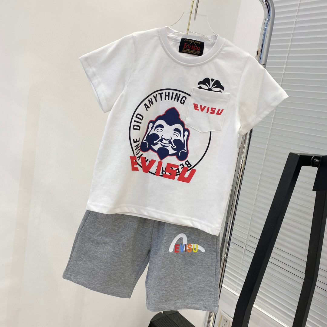 Evisu Short-Sleeve Suit: Unique Design, 3D Pocket, Super-Model, Size 100-150 - 图片 6