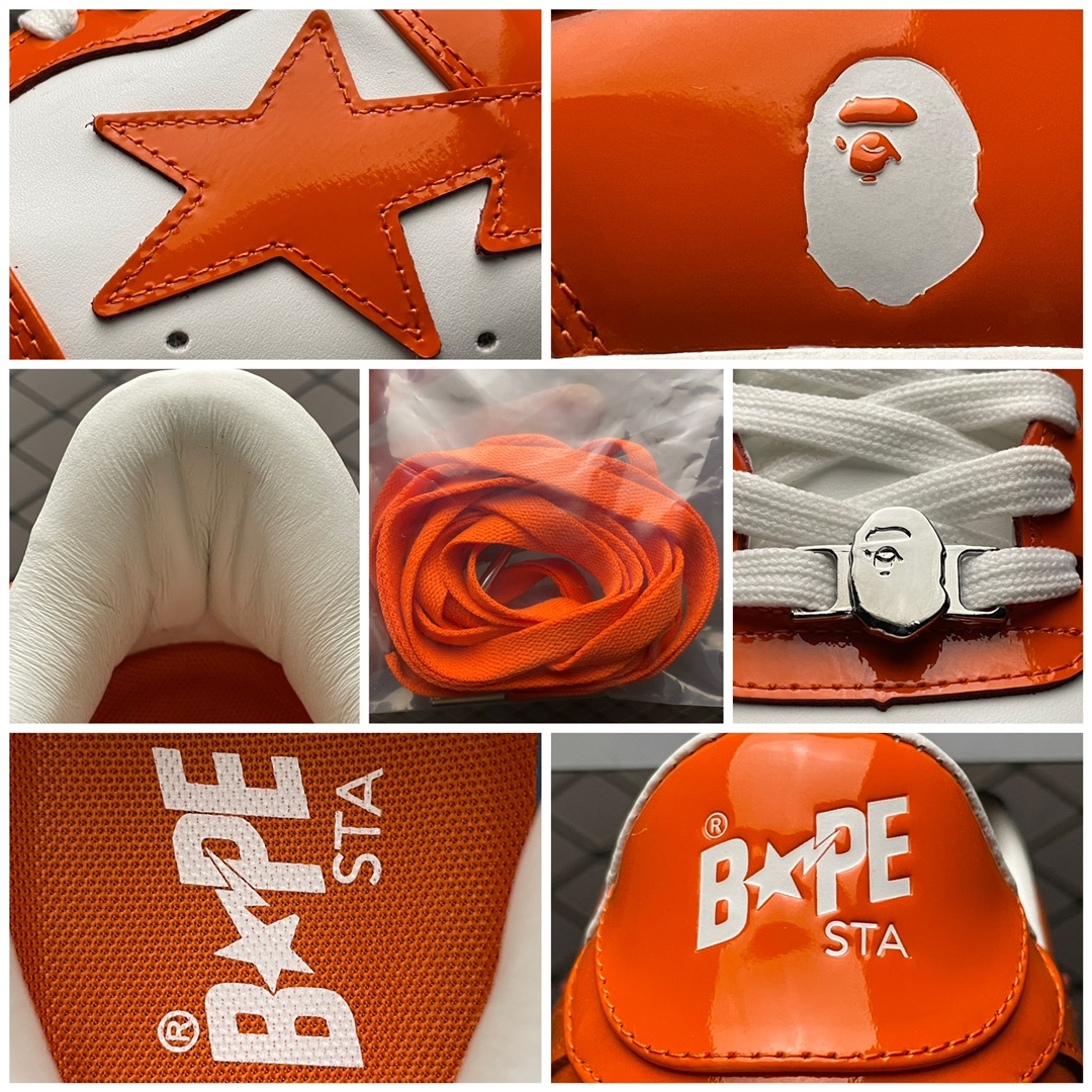 福利特价🔥市售最高品质 纯原 Bape Sta To Low 明星同款 猿人头经典漆皮低帮运动休闲板鞋 