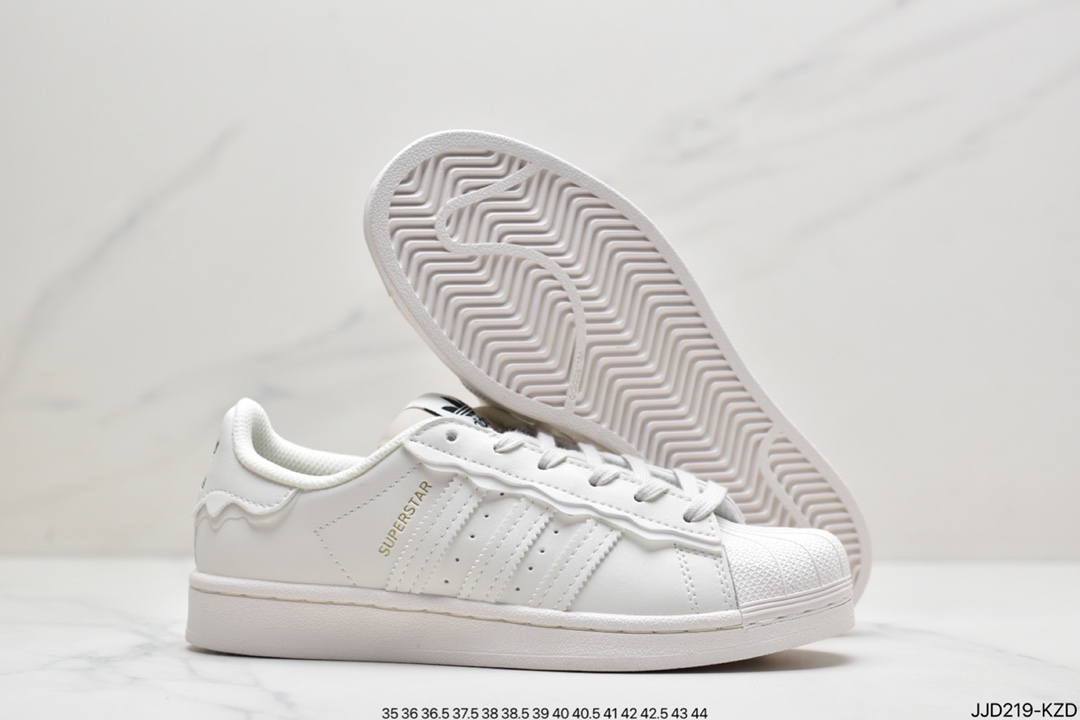 adidas Clover Originals Superstar ”White/Black/Gold” Shell Head Classic Versatile Casual Sports Sneakers GW4441