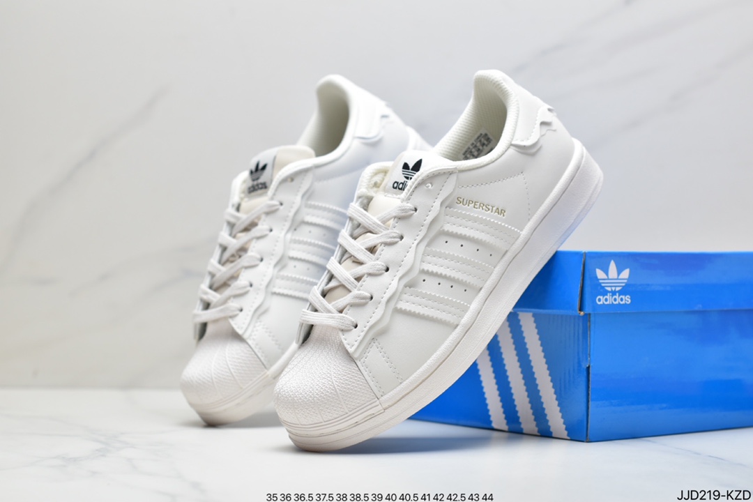 adidas Clover Originals Superstar ”White/Black/Gold” Shell Head Classic Versatile Casual Sports Sneakers GW4441