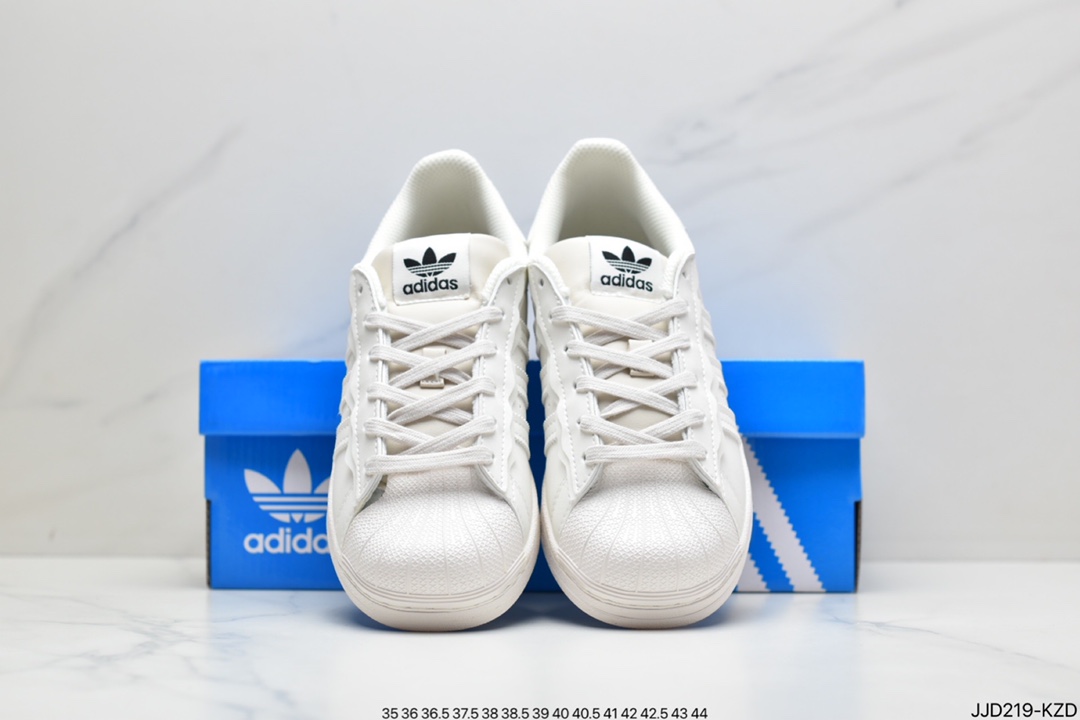 adidas Clover Originals Superstar ”White/Black/Gold” Shell Head Classic Versatile Casual Sports Sneakers GW4441