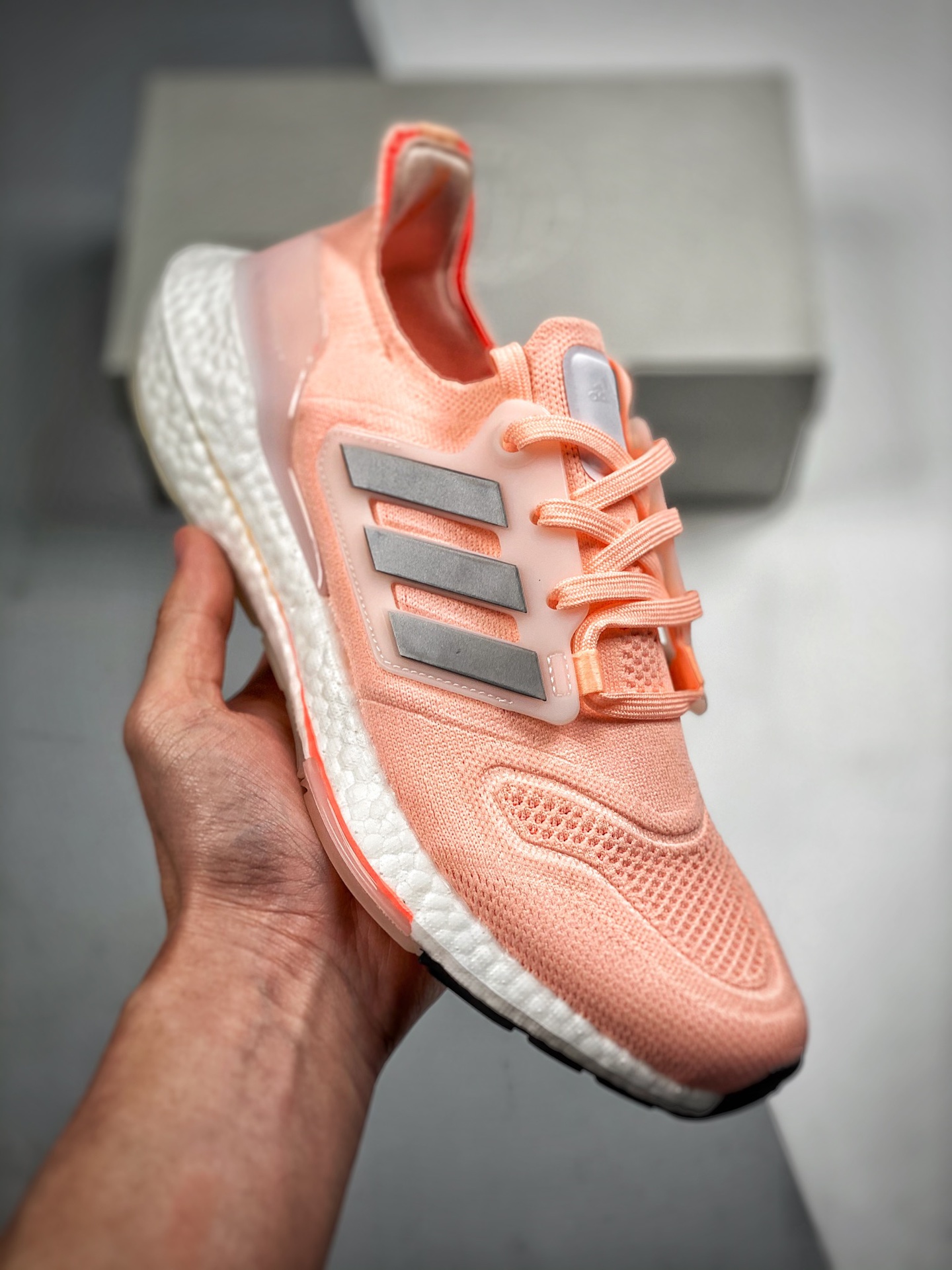 -2 Ultra Boost 8.0 Rosa, lanzamiento simultáneo en tienda, fotos reales en primer lanzamiento. En comparación con el an…