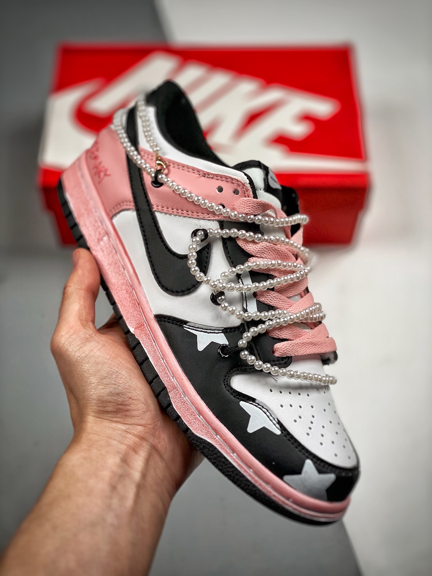 -2 Nk Dunk SB Low Perla Rosa. Producto original puro de fábrica, fotos reales de estreno. Material original de capa sup…