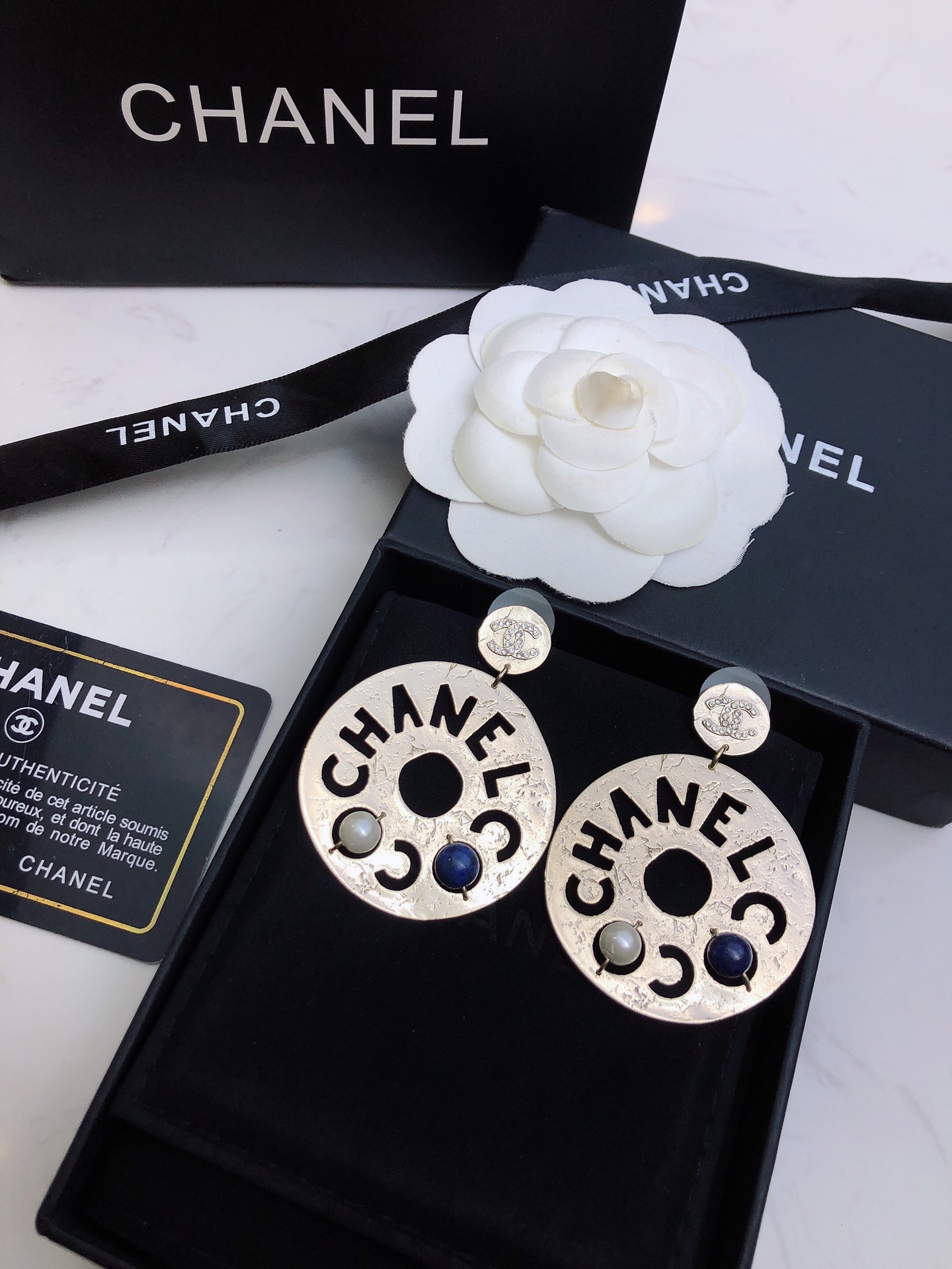 Chanel Jewelry Earring Yellow 925 Silver Brass