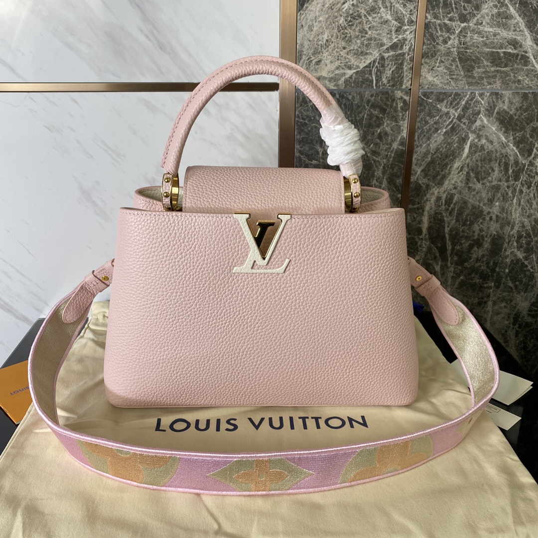 Louis Vuitton LV Capucines Bags Handbags Blue Pink Splicing Cowhide Snake Skin M59438