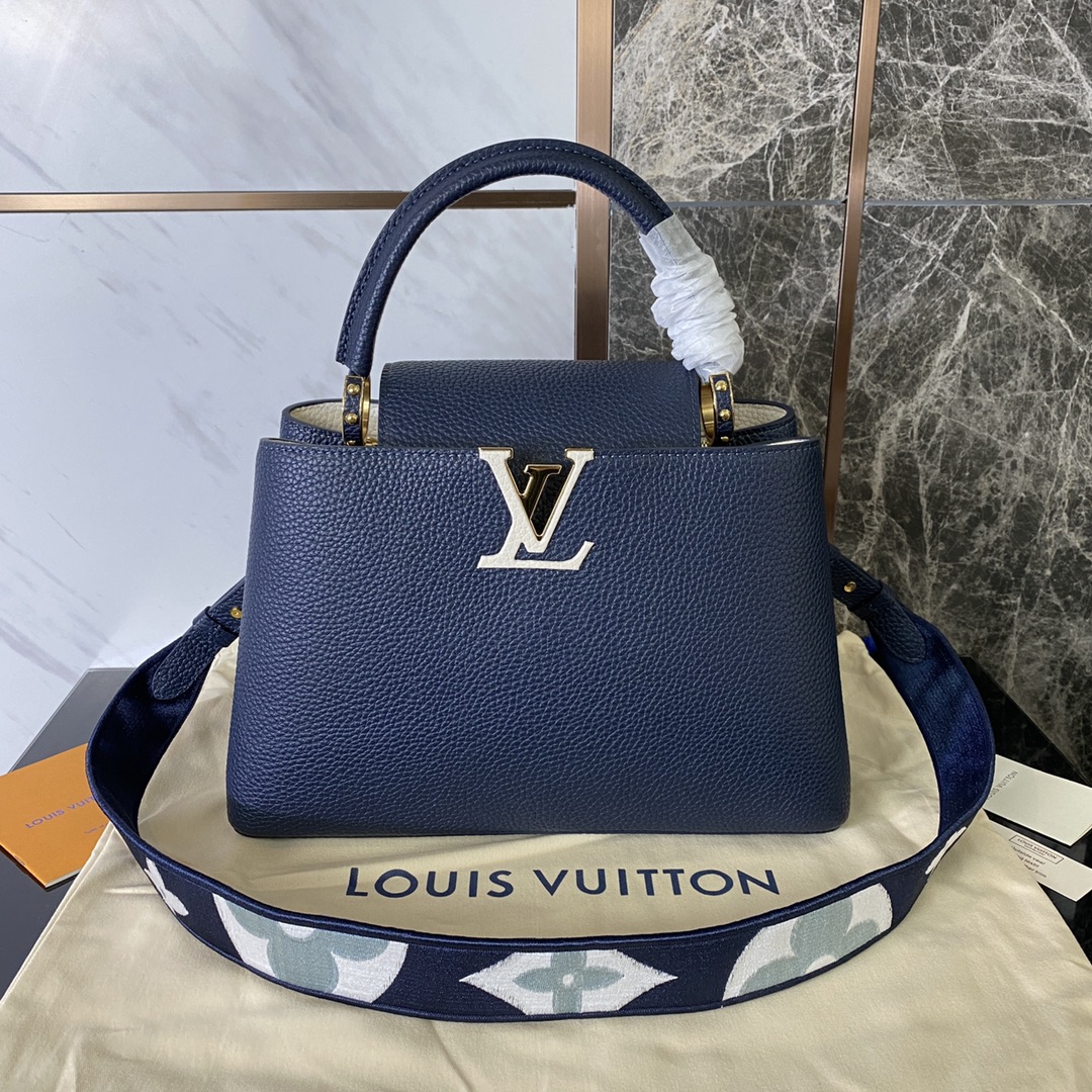 Sale Outlet Online
 Louis Vuitton LV Capucines Bags Handbags Blue Pink Splicing Cowhide Snake Skin M59438