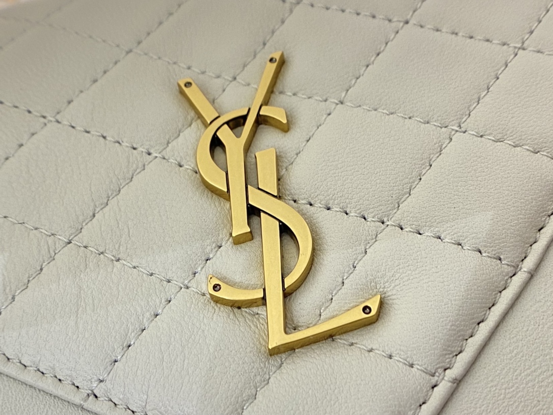 Saint laurent Ysl Gaby绗缝纹路信封斜挎包 668863白色