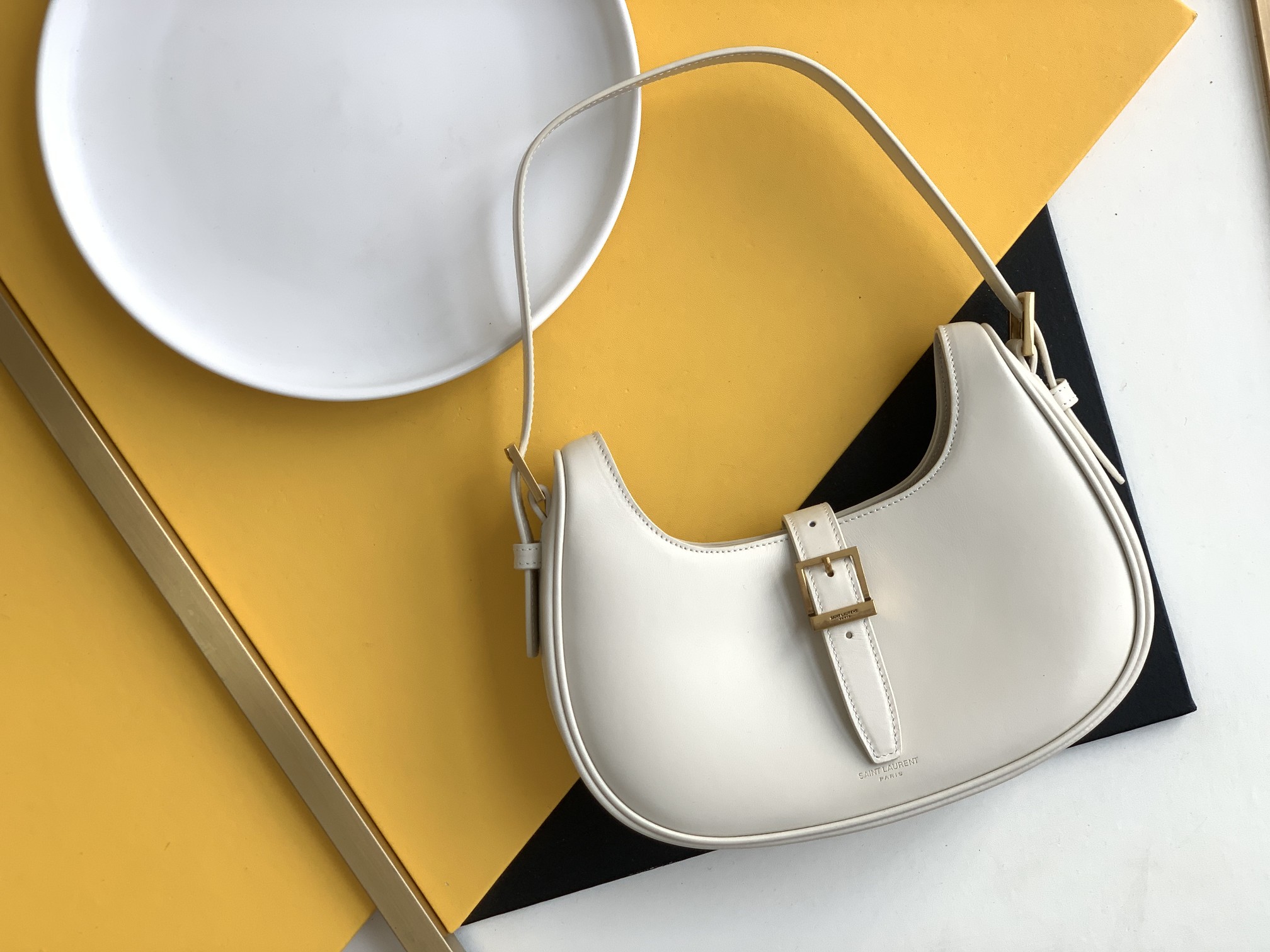 Leather Hobo Underarm Bag Curved Shoulder Crossbody Bag