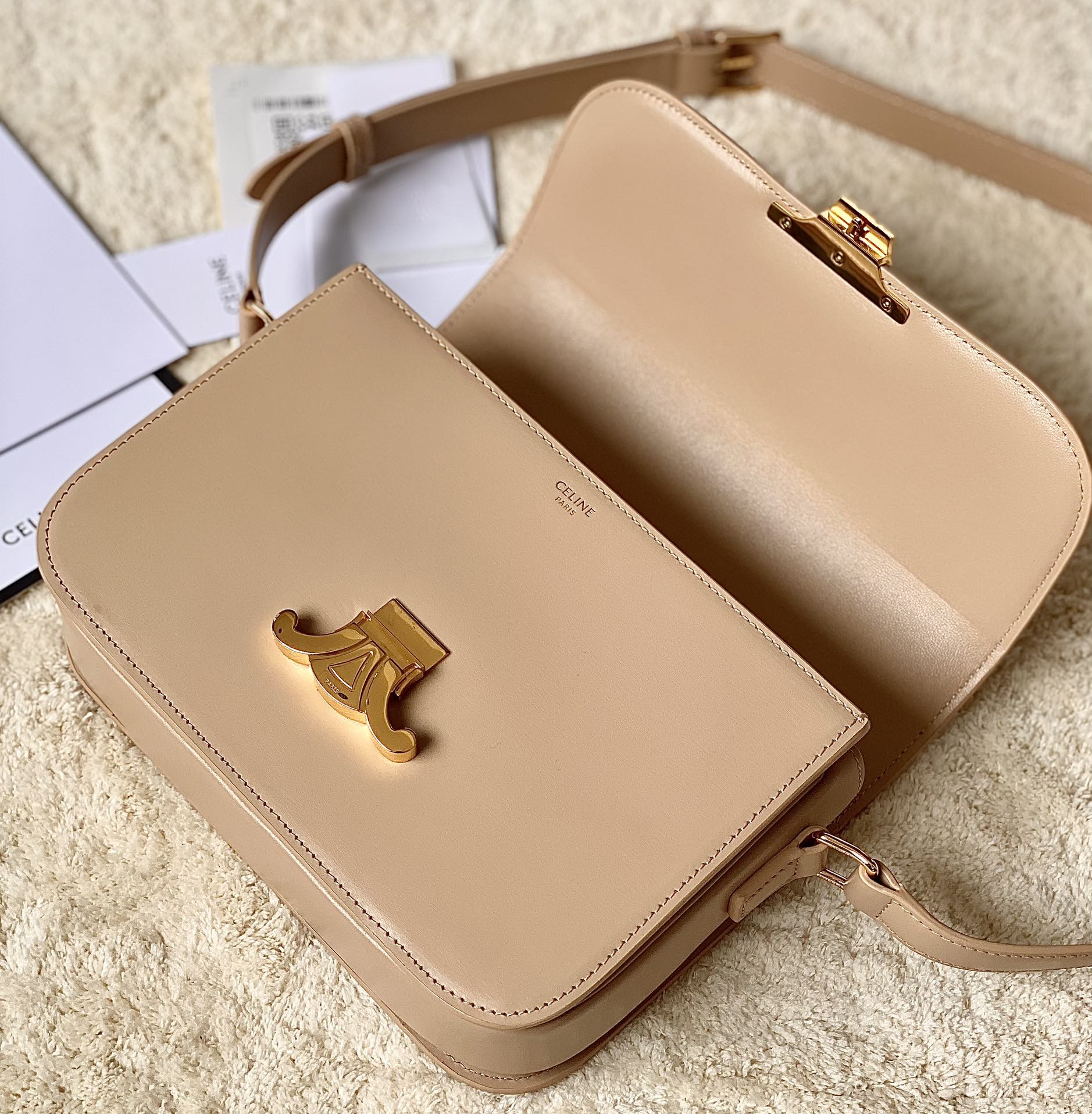 CELINE赛琳进口BOX 小牛皮凯旋门肩背包3032