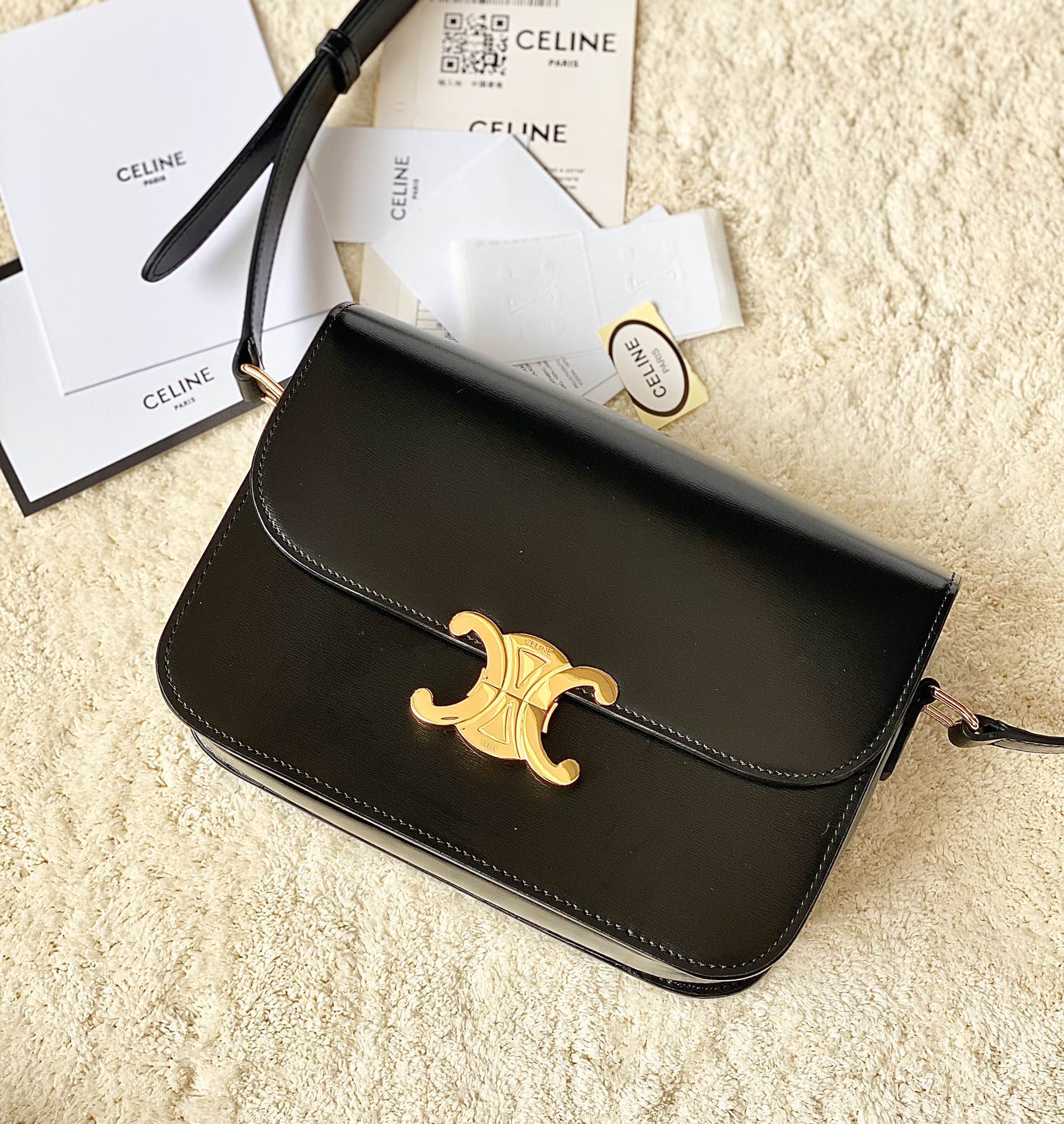 CELINE赛琳进口BOX 小牛皮凯旋门肩背包3032