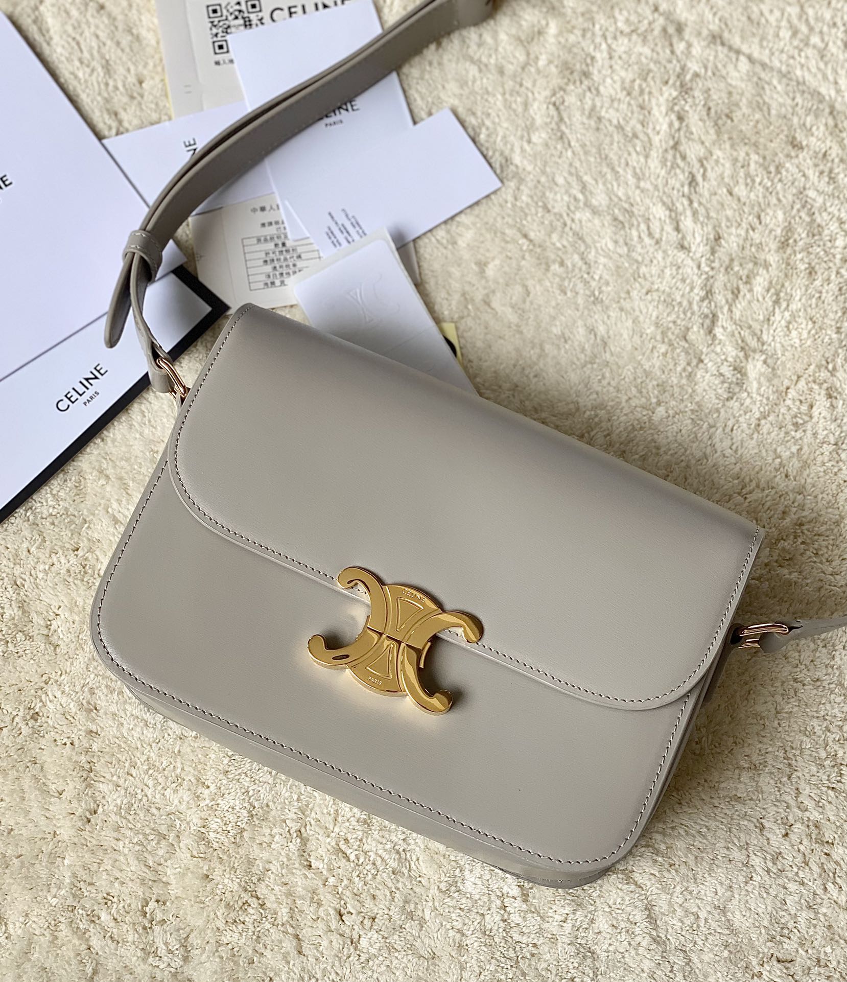 CELINE赛琳进口BOX 小牛皮凯旋门肩背包3032