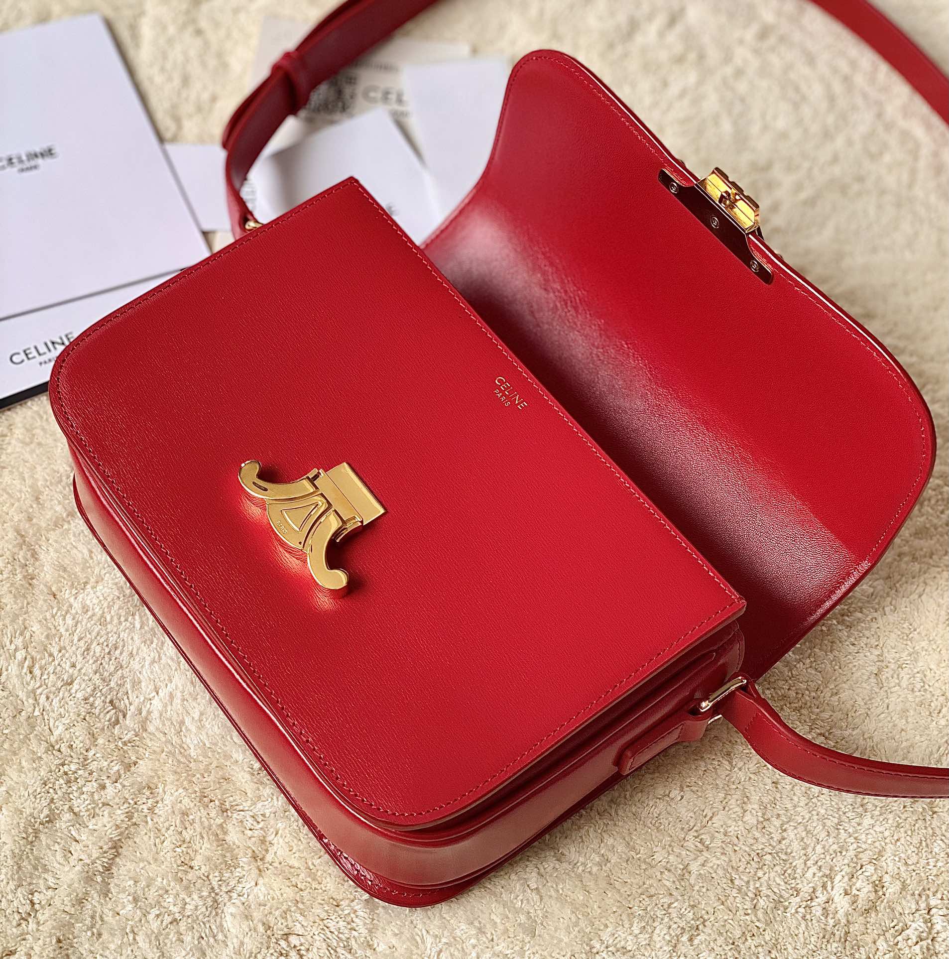 CELINE赛琳进口BOX 小牛皮凯旋门肩背包3032