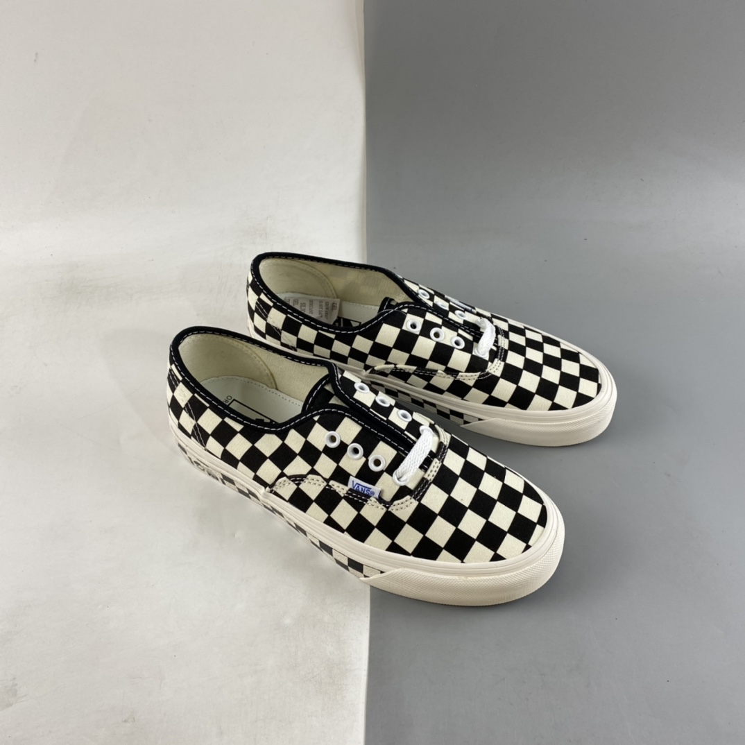 Vans Og Authentic Lx Checkerboard Element Bar Low Casual Sneakers VN0A4BV9676