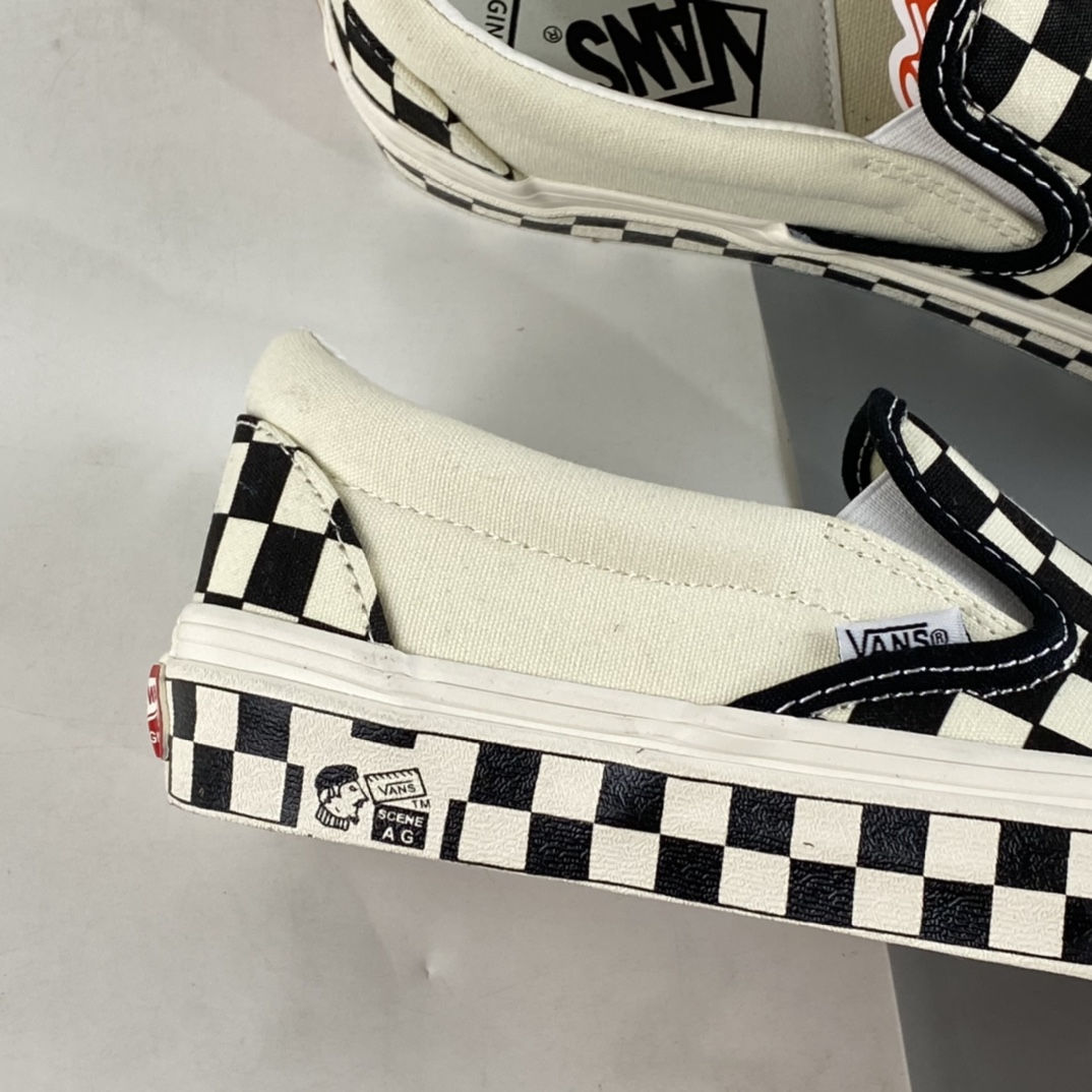 Vans OG Vault Slip-On Checkerboard Element Splicing Low Top Casual Board Shoes VN000UDFF8L