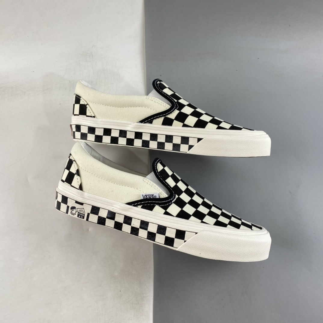 Vans OG Vault Slip-On Checkerboard Element Splicing Low Top Casual Board Shoes VN000UDFF8L