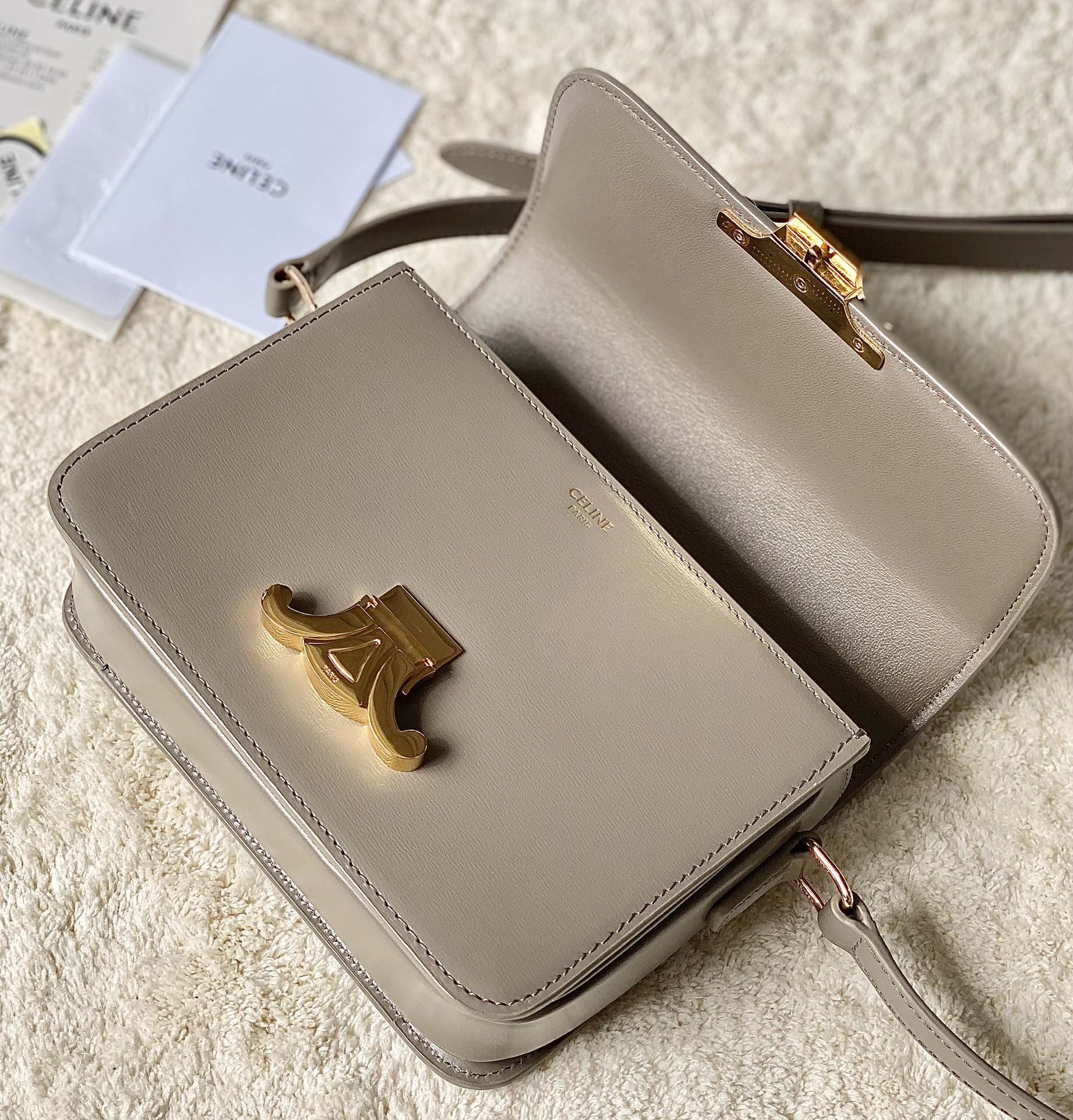 CELINE赛琳进口BOX 小牛皮凯旋门肩背包3303