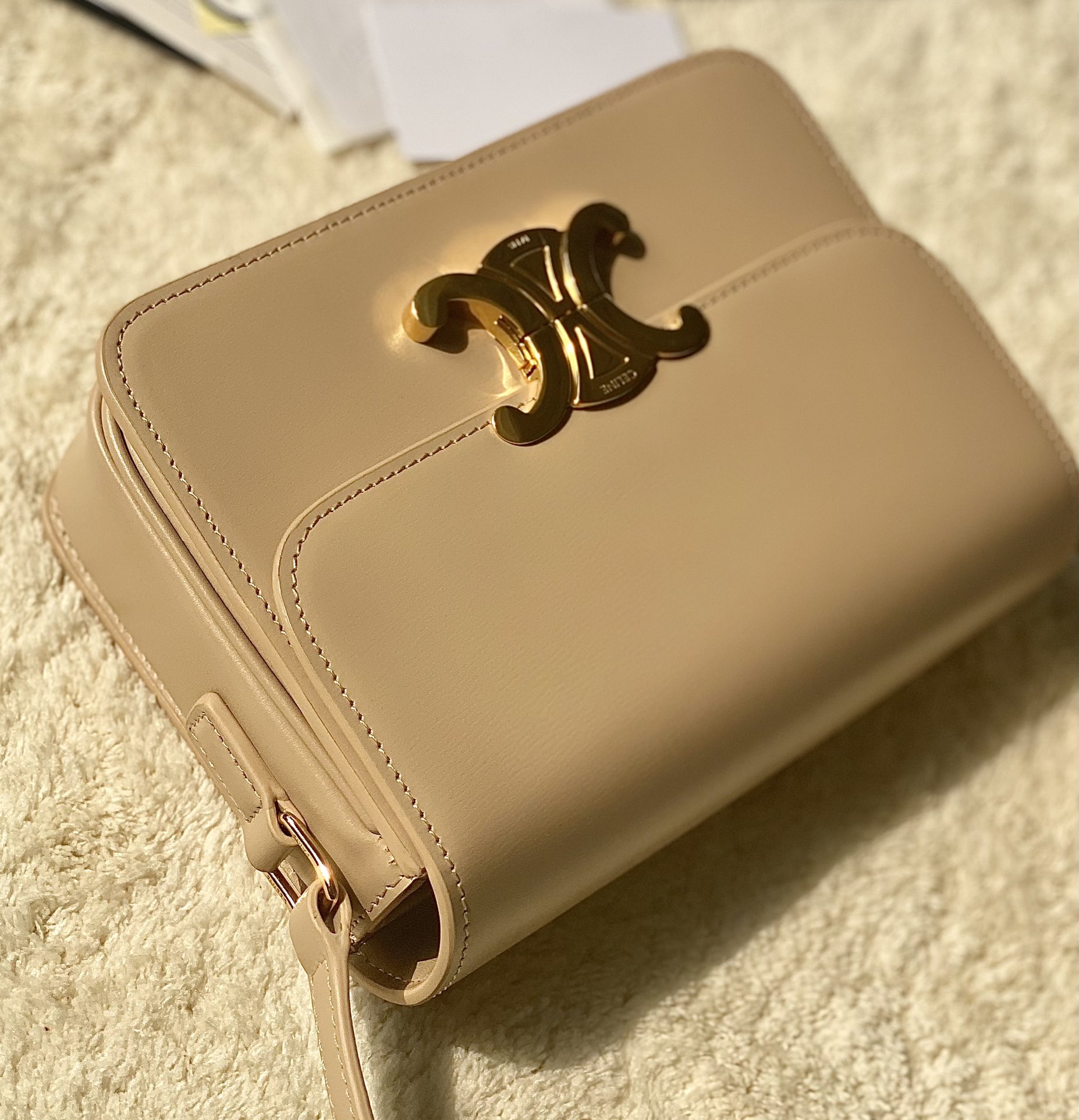 CELINE赛琳进口BOX 小牛皮凯旋门肩背包3303