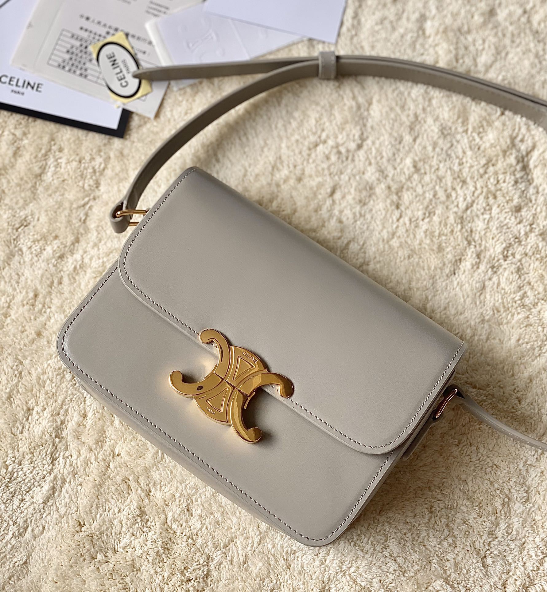 CELINE赛琳进口BOX 小牛皮凯旋门肩背包3303