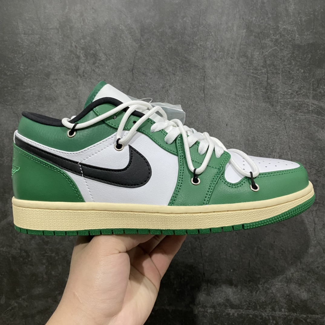 纯原版Air Jordan AJ1 Low 白绿解构绑带低帮 原厂内置气垫魔块 头层小牛皮 裁片清洁度超高 鞋舌AJ原厂专用牛津布+AJ专用反口珍珠布+原厂无杂质高弹内里海棉+特殊封边弹力鞋带 尺码:36 36.5 37.5 38 38.5 39 40 40.5 41 42 42.5 43 44 44.5 45 46-选品中心