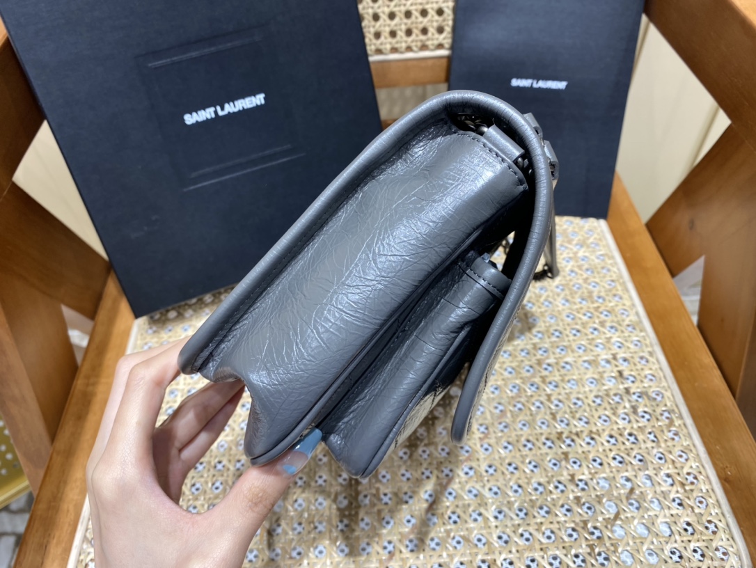 YSL Niki 22CM 邮差包 633151深灰色