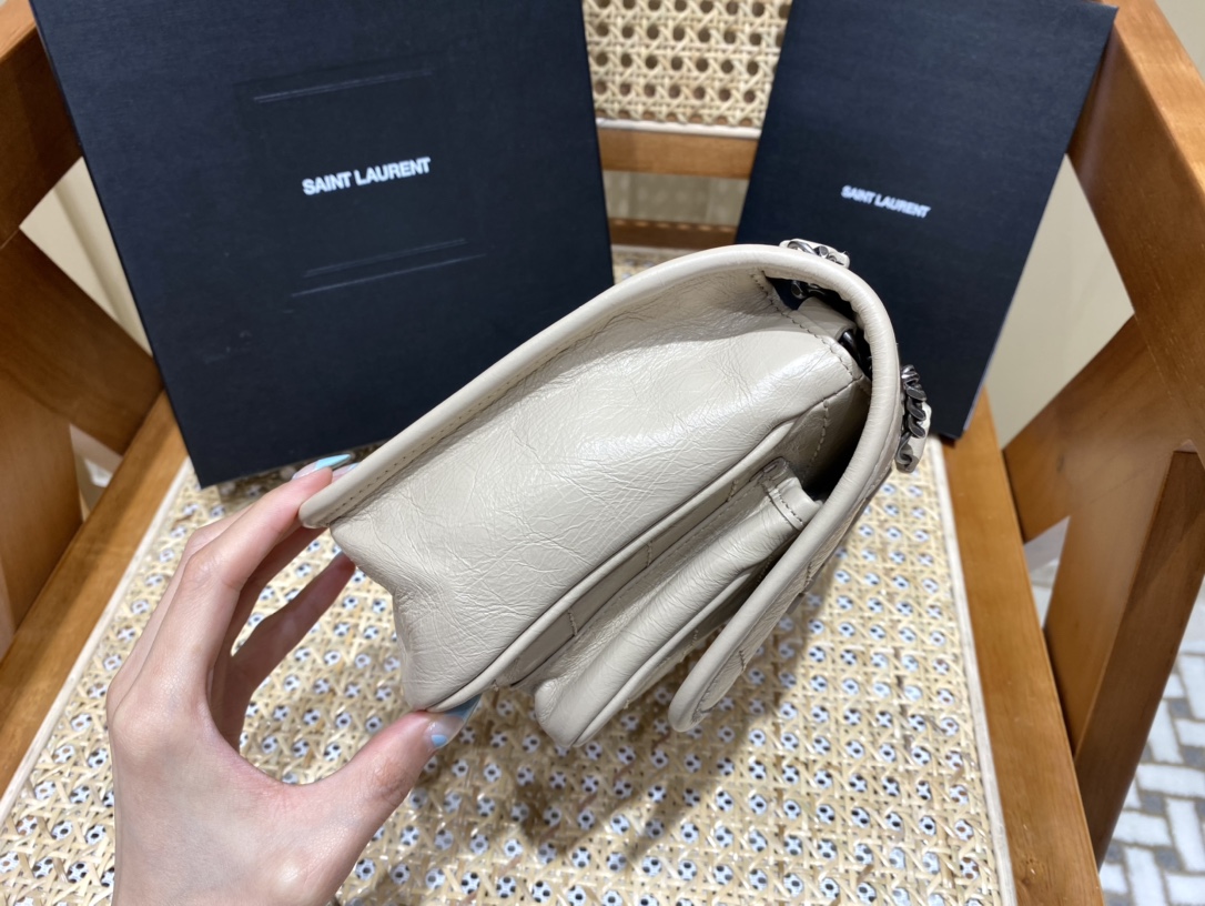 YSL Niki 22CM 邮差包 633151奶茶色