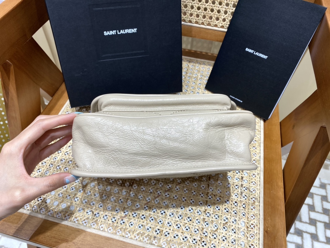 YSL Niki 22CM 邮差包 633151奶茶色