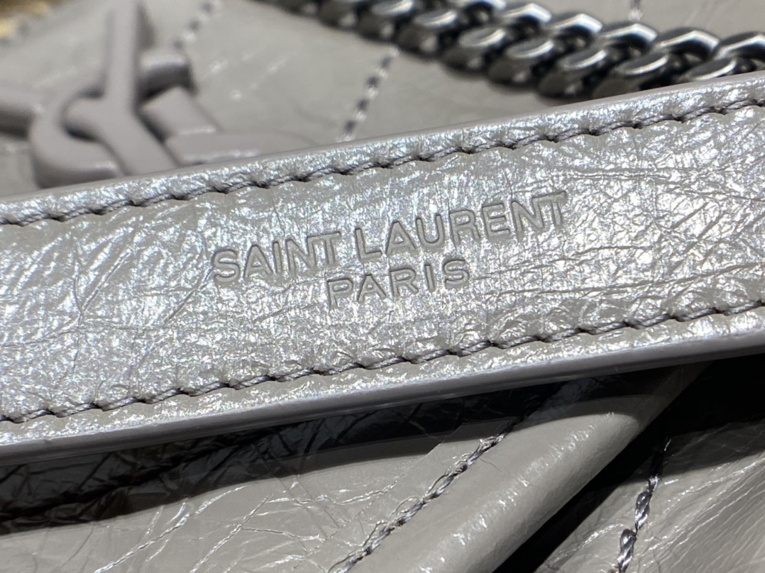 YSL Niki 22CM 邮差包 633151浅灰色