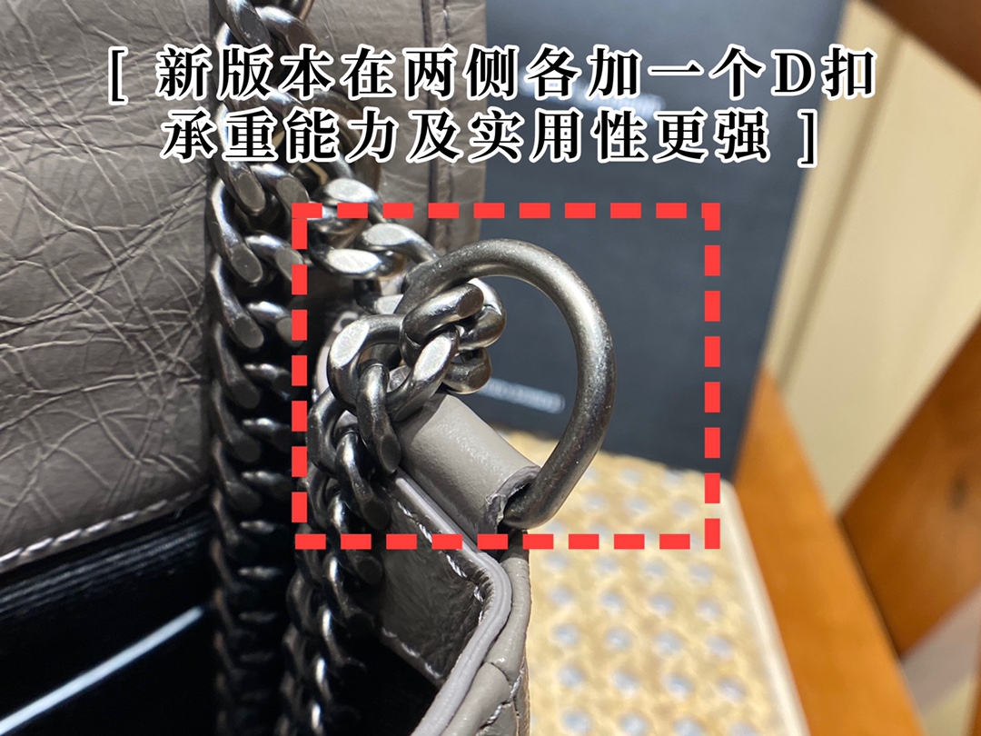 YSL Niki 22CM 邮差包 633151浅灰色