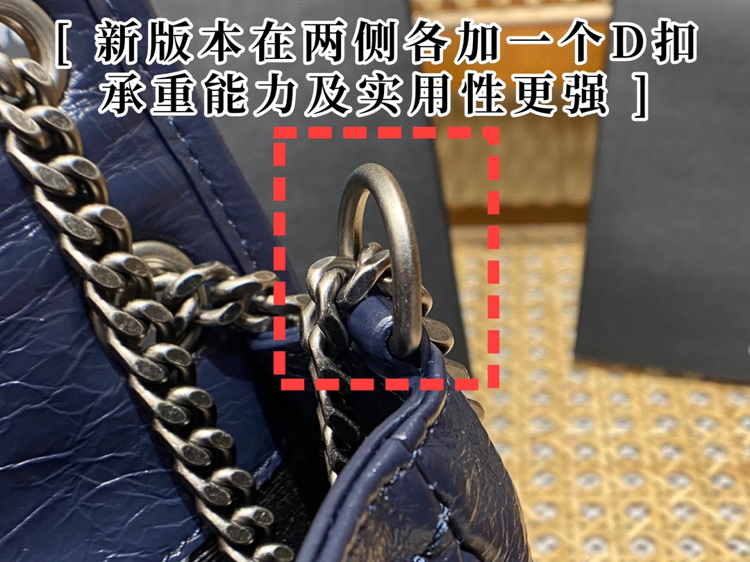 YSL Niki 22CM 邮差包 633151藏蓝色