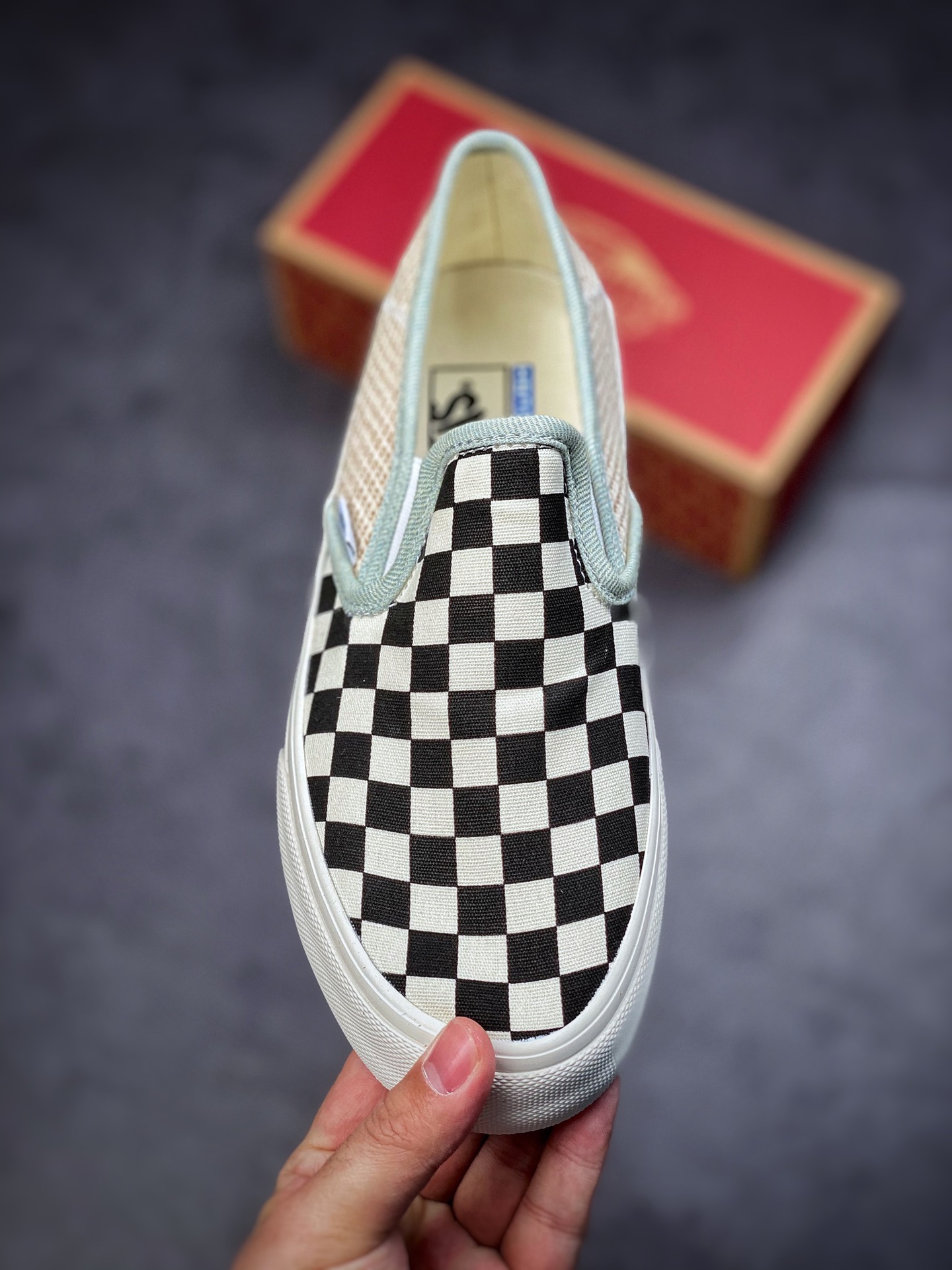 VANS Vance 22 Spring New Slip-On SF Men's and Women's Checkerboard One-Push Sports Board Shoes VN0A5HYQAYR