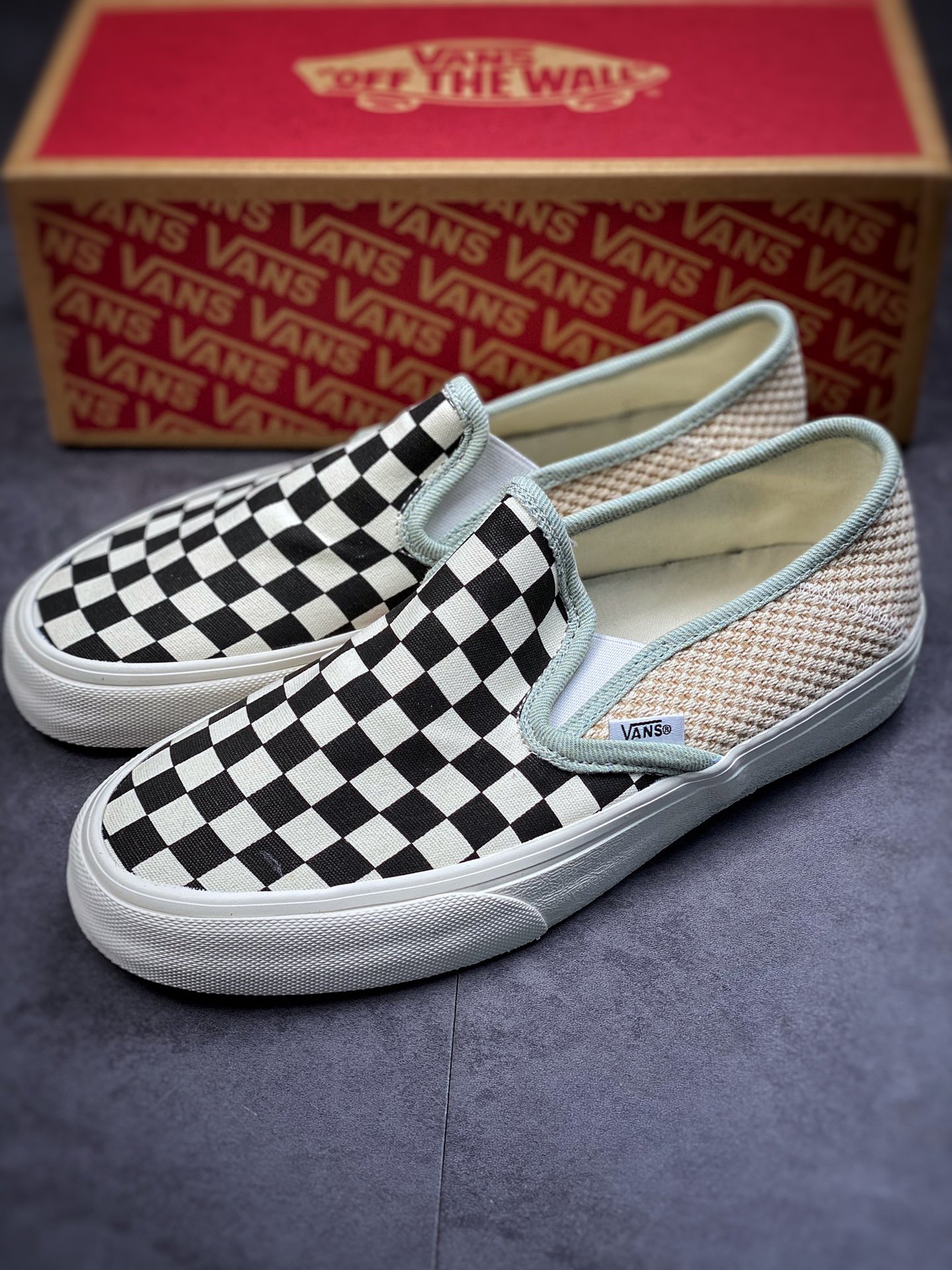 VANS Vance 22 Spring New Slip-On SF Men's and Women's Checkerboard One-Push Sports Board Shoes VN0A5HYQAYR