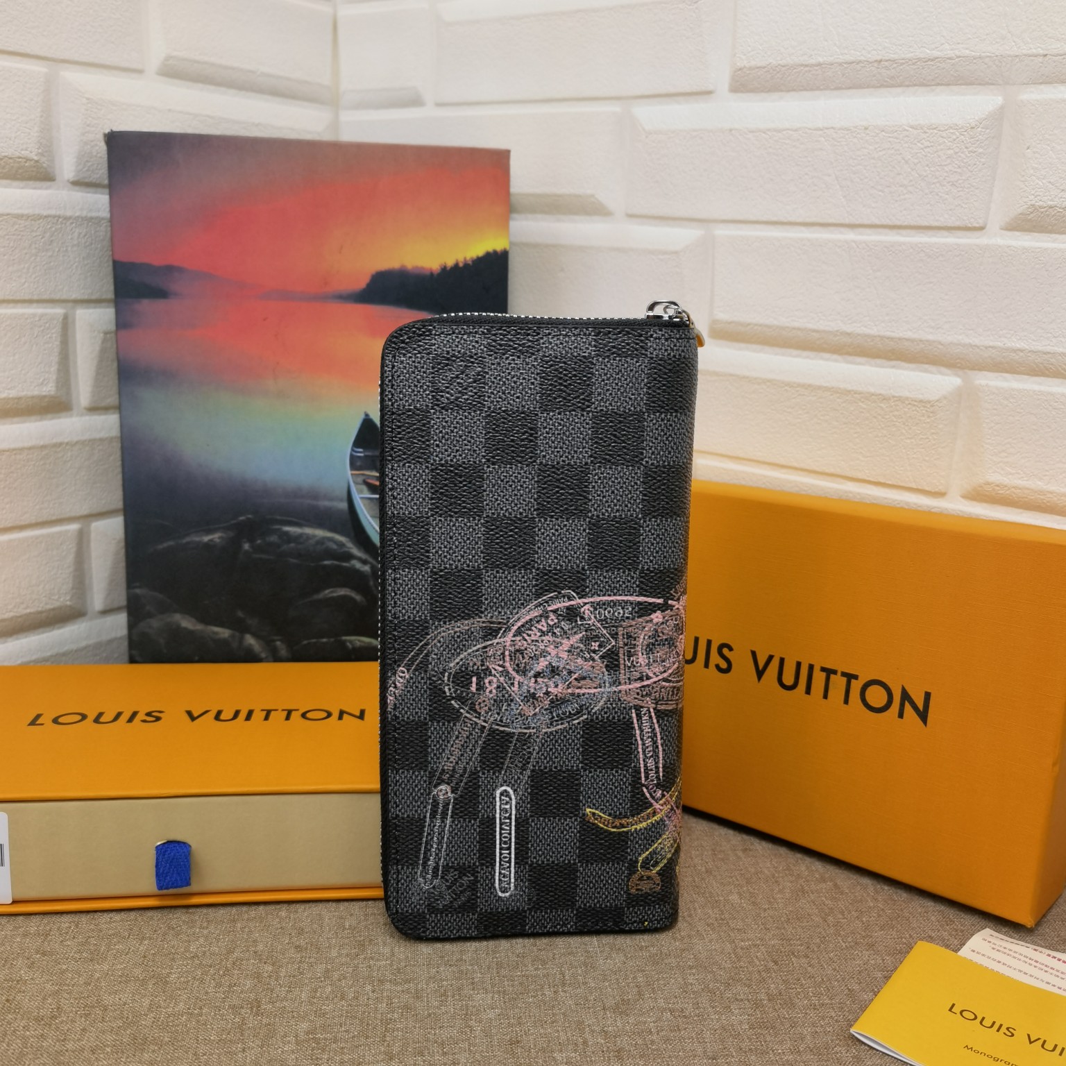 Leather zipper wallet back view