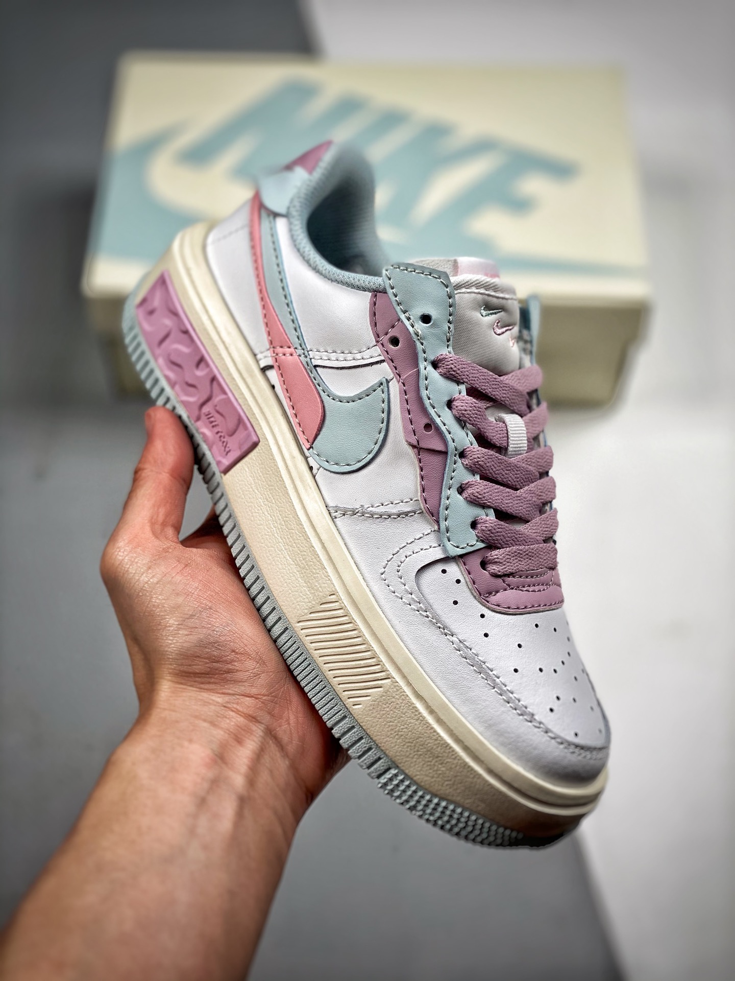 -3 Exclusiva foto real✨Nike Air Force 1 Fontanka "Rosa luz de luna" Serie Fontanka de la Fuerza Aérea. Material nano en…