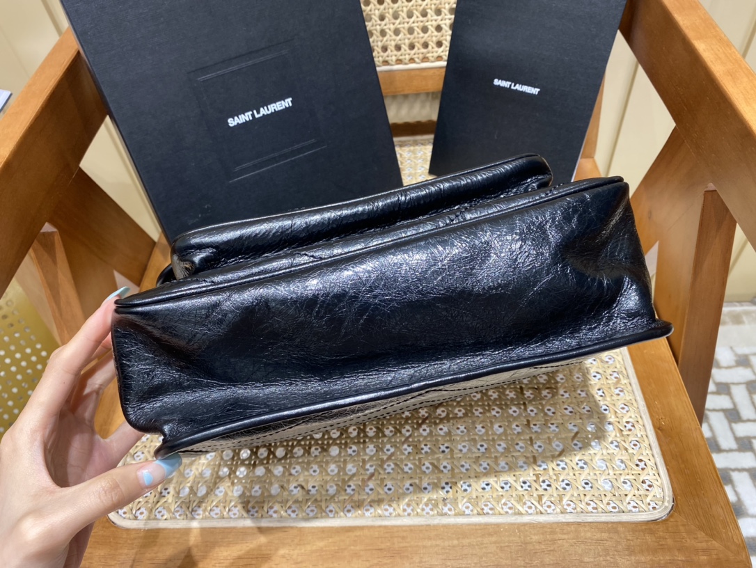 YSL Niki 28CM 邮差包 633158黑色