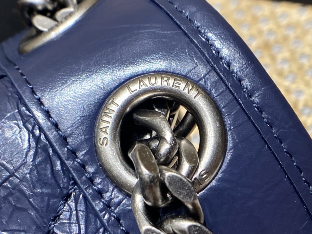 YSL Niki 28CM 邮差包 633158藏蓝色