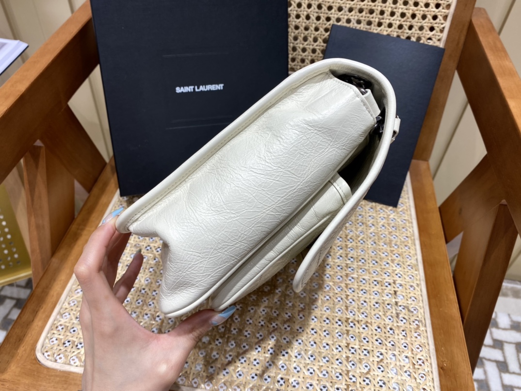 YSL Niki 28CM 邮差包 633158奶白色