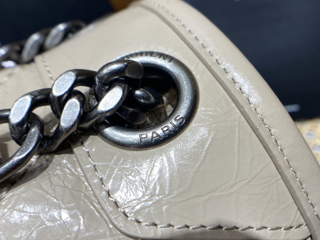 YSL Niki 28CM 邮差包 633158奶茶色