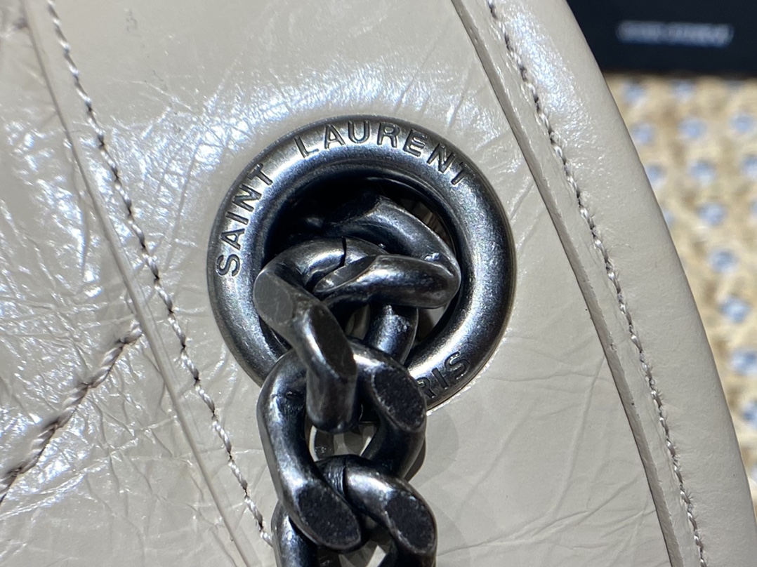 YSL Niki 28CM 邮差包 633158奶茶色