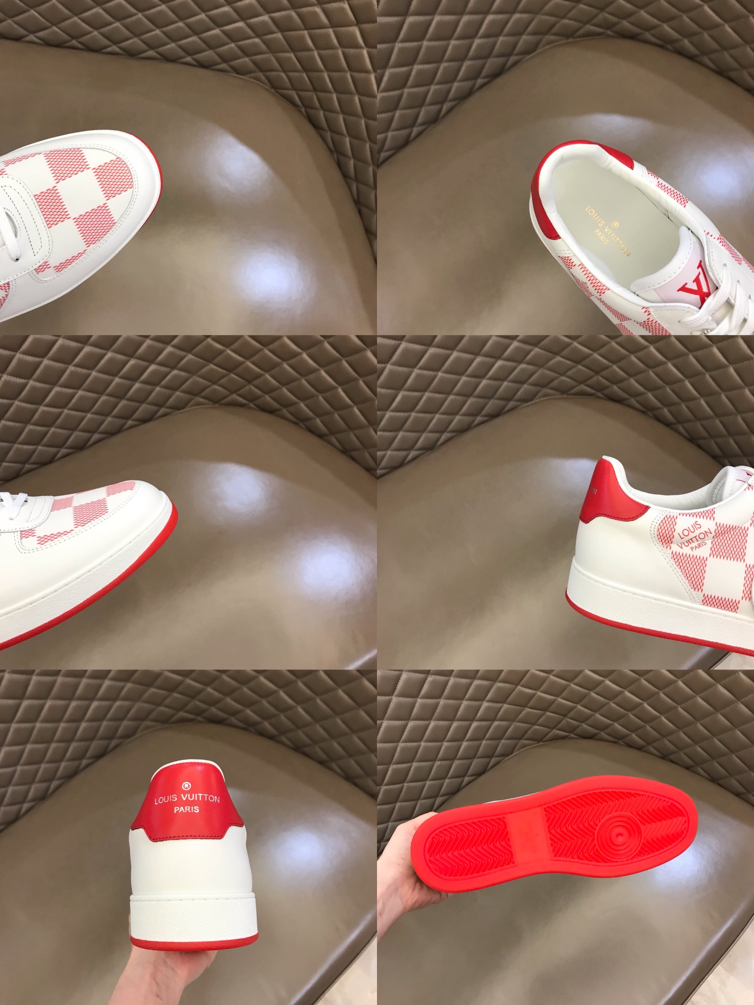 LV/路易威登   用棋盘格印花头层牛皮制作男士经典休闲运动鞋