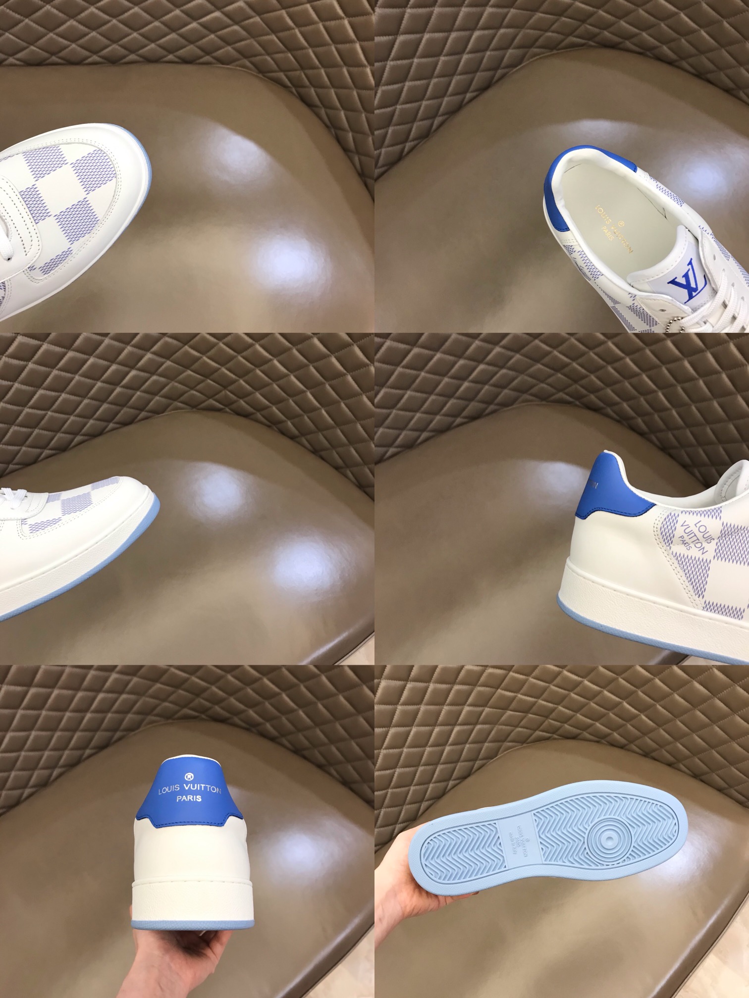 LV/路易威登   用棋盘格印花头层牛皮制作男士经典休闲运动鞋