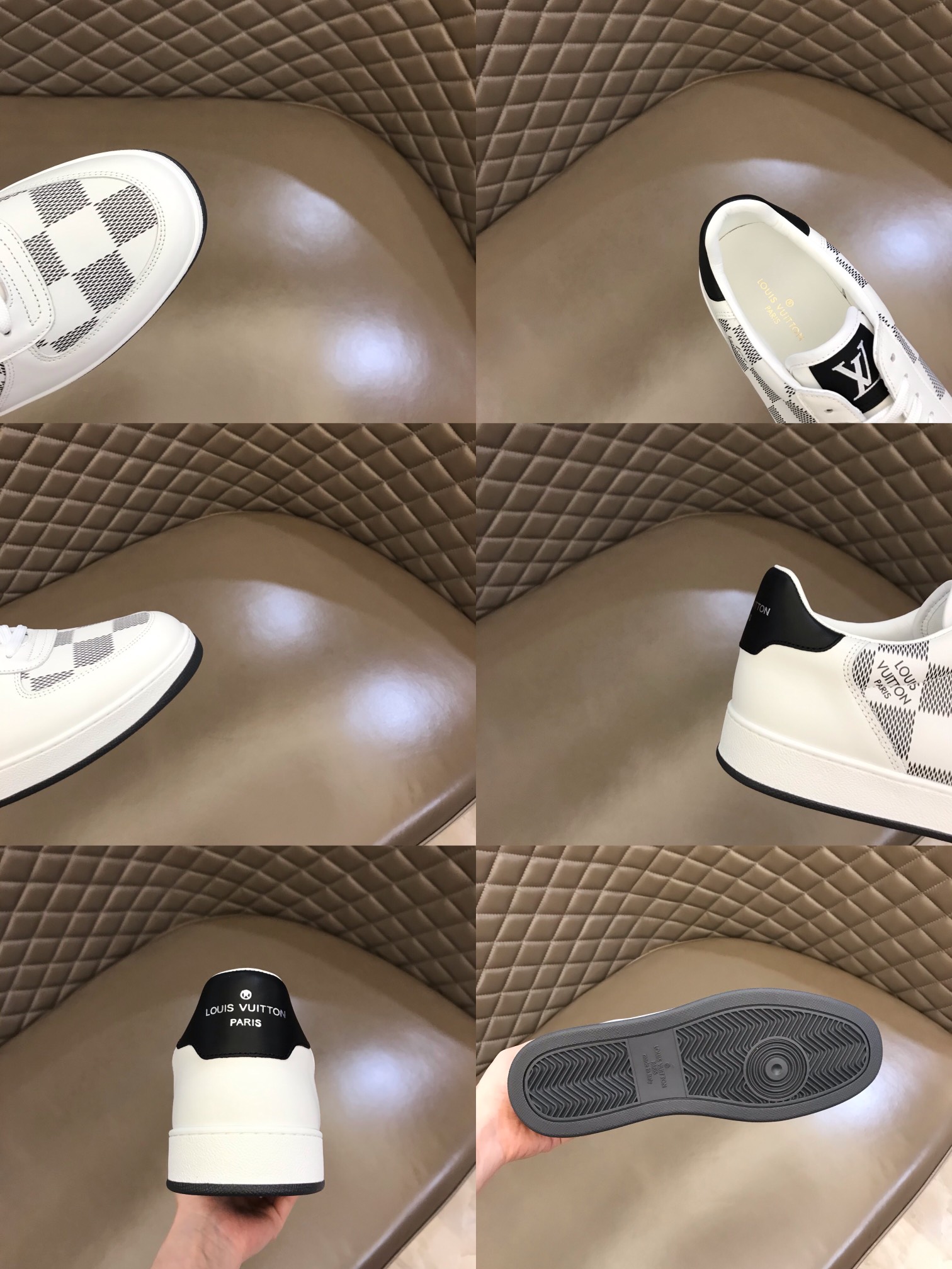 LV/路易威登   用棋盘格印花头层牛皮制作男士经典休闲运动鞋