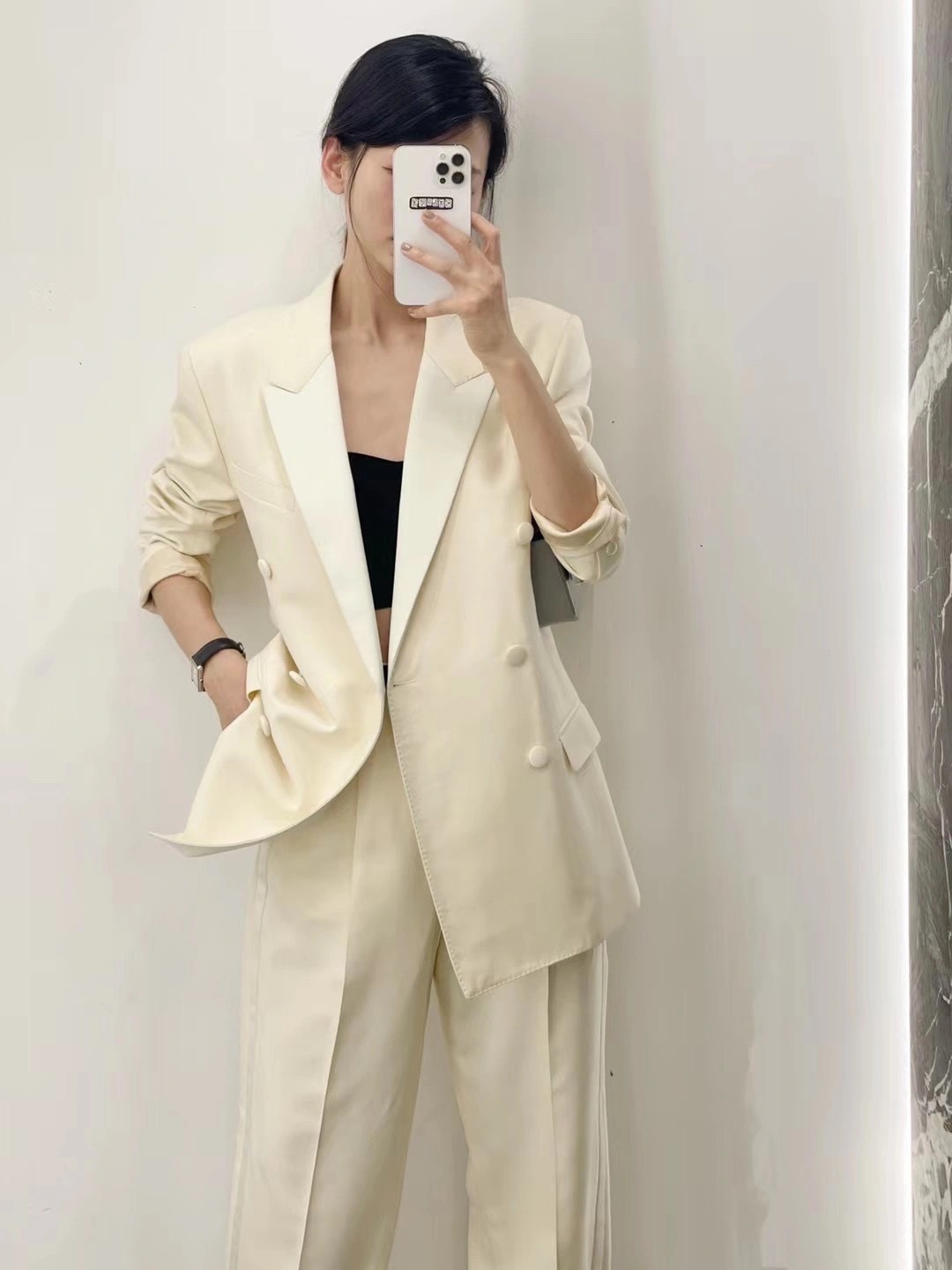 CELINE CHAIN SHOULDER 20.5CM BAG 197993灰色/金扣