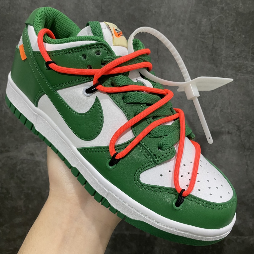 图片[4]-纯原S版Off White x Dunk 白绿联名 非常不错的版本 中高端品质 值得这个价格 全头层皮料 裁片清洁度很高 鞋型到位 尺码：36-46-选品中心
