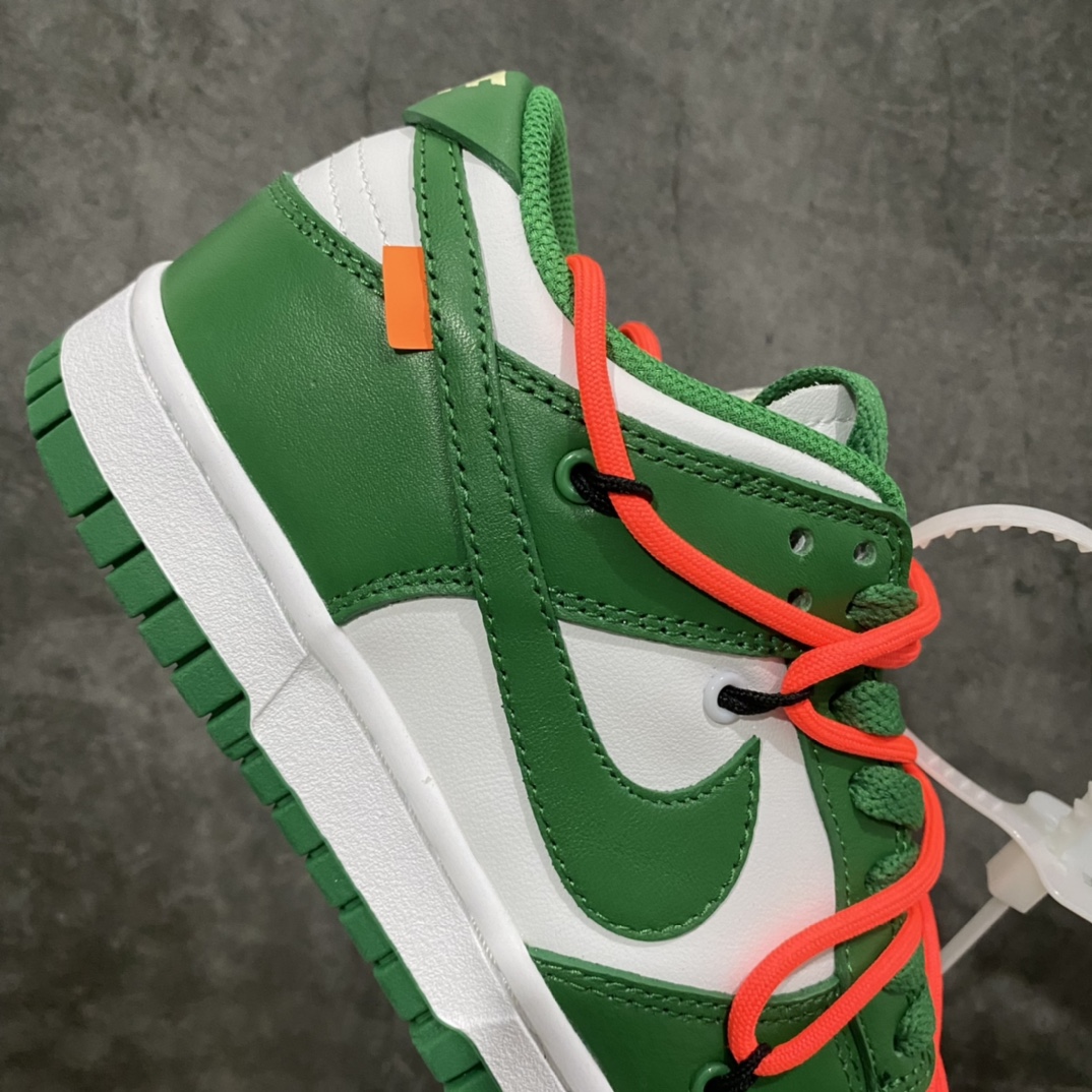 图片[7]-纯原S版Off White x Dunk 白绿联名 非常不错的版本 中高端品质 值得这个价格 全头层皮料 裁片清洁度很高 鞋型到位 尺码：36-46-选品中心