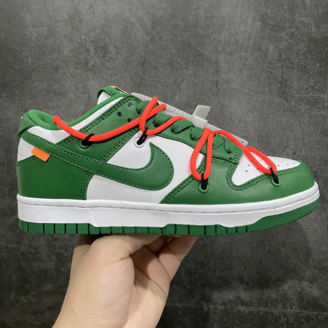纯原S版Off White x Dunk 白绿联名 非常不错的版本 中高端品质 值得这个价格 全头层皮料 裁片清洁度很高 鞋型到位 尺码:36-46-选品中心